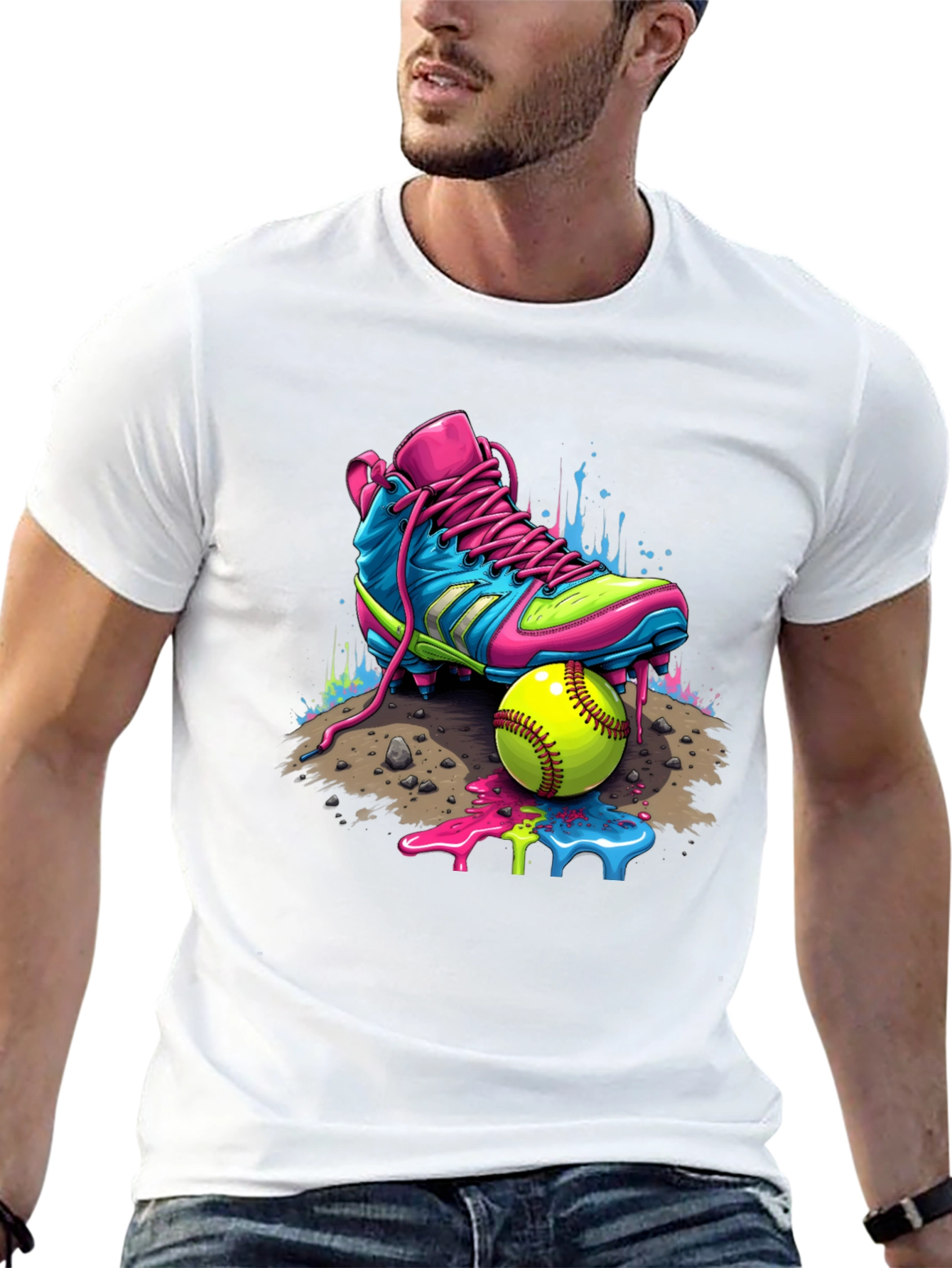 Vibrant Softball Graphic Tee
