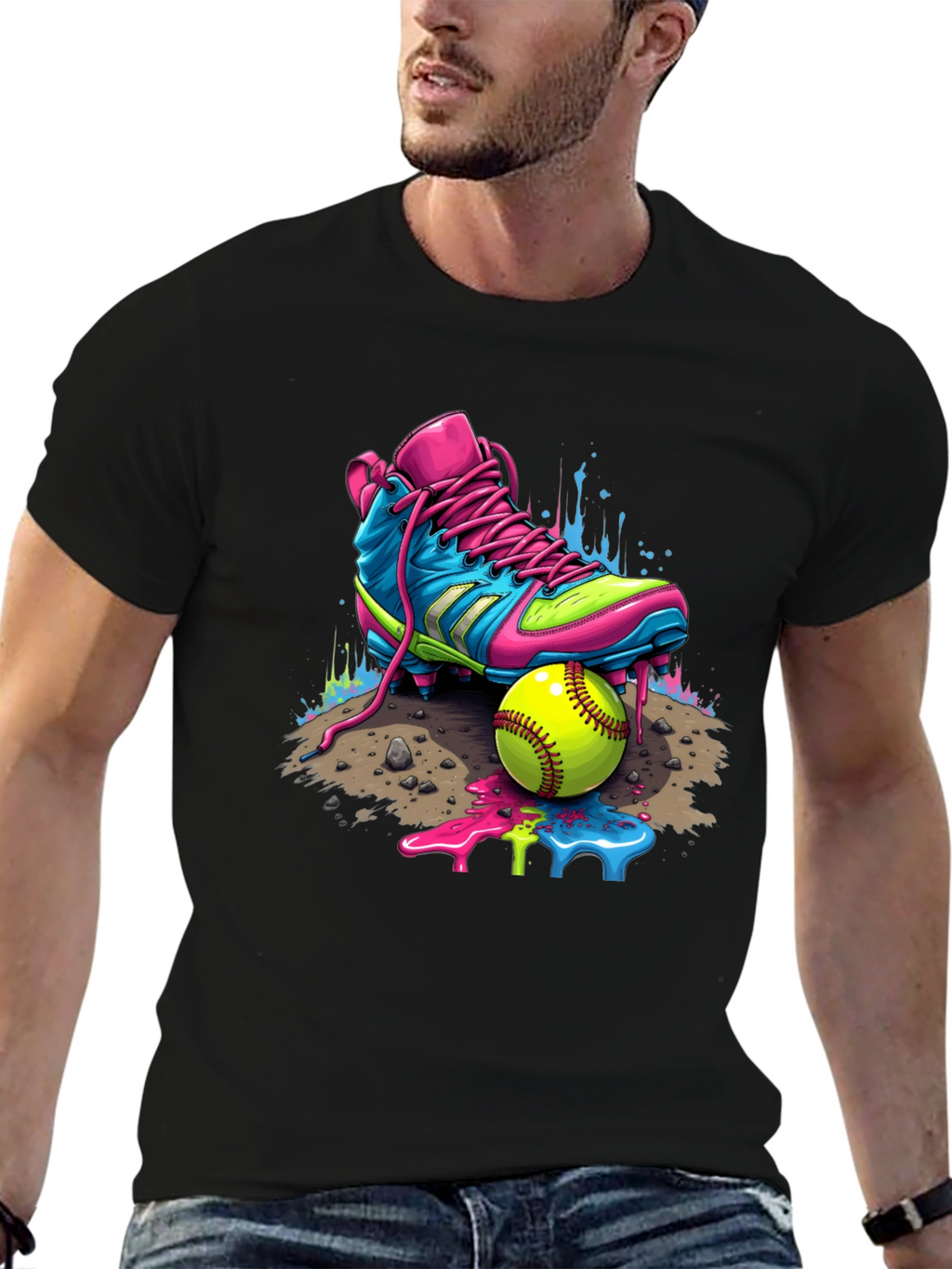 Vibrant Softball Graphic Tee