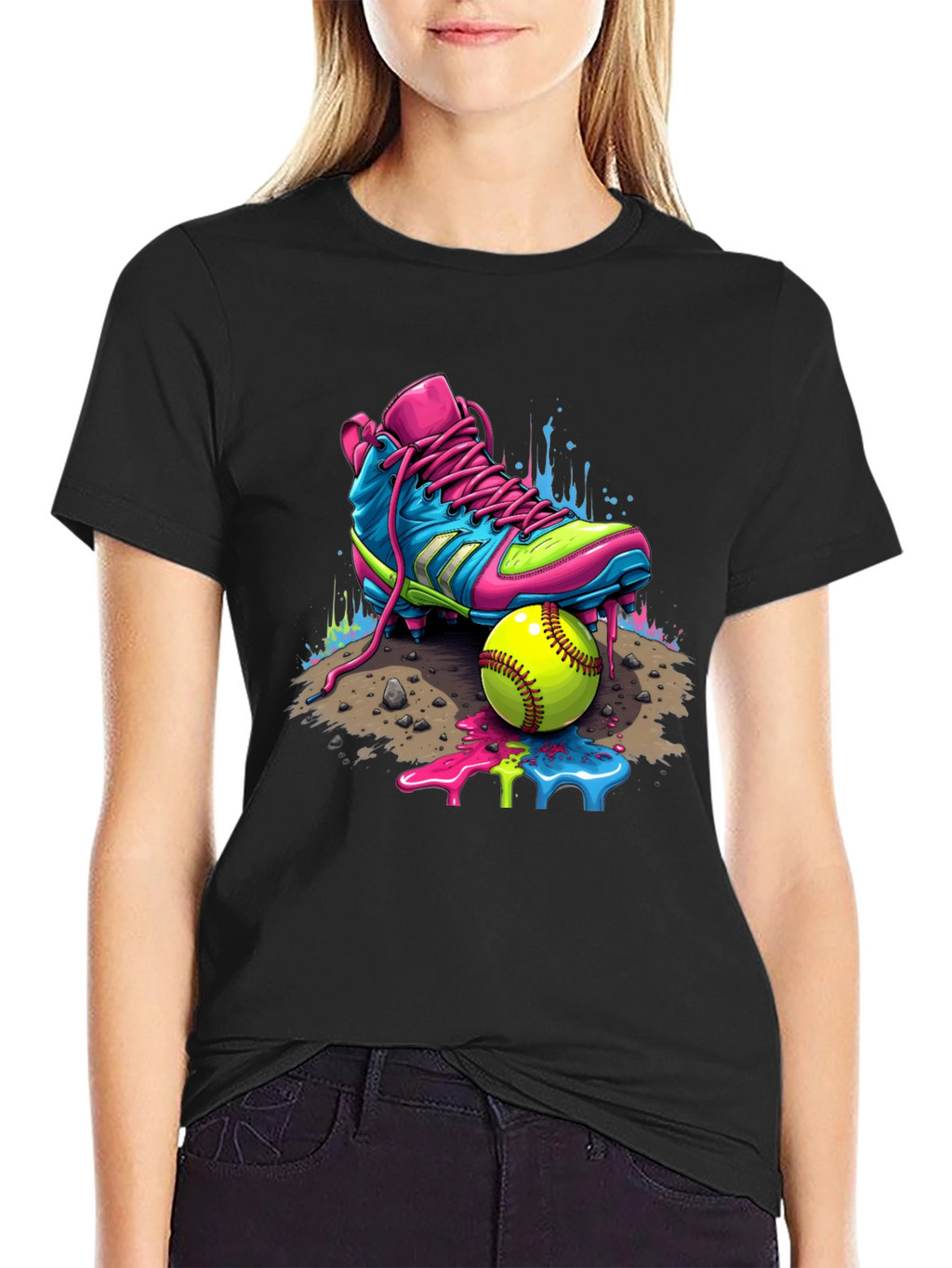 Vibrant Softball Graphic Tee