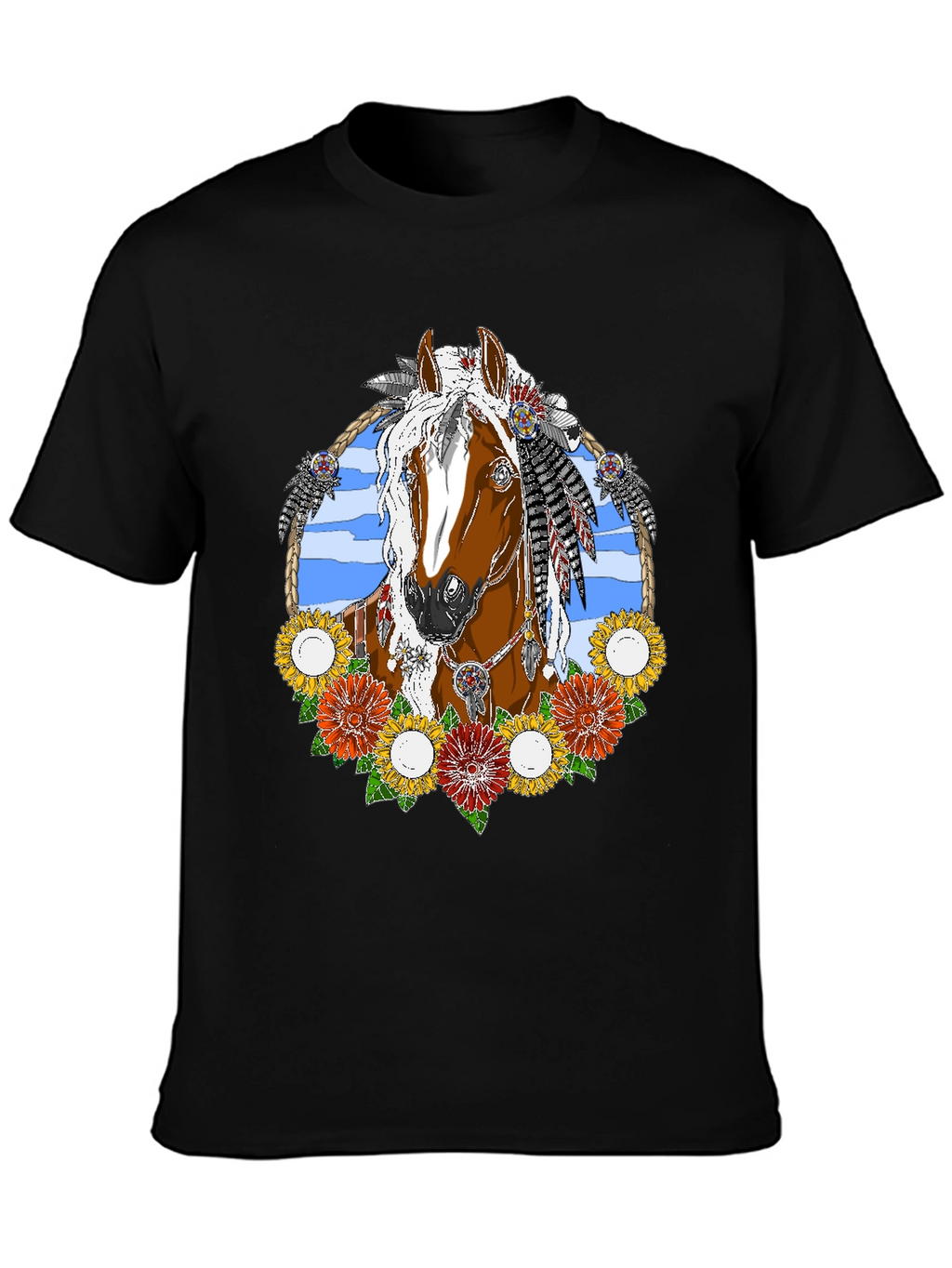 Horse and Flowers Graphic Tee