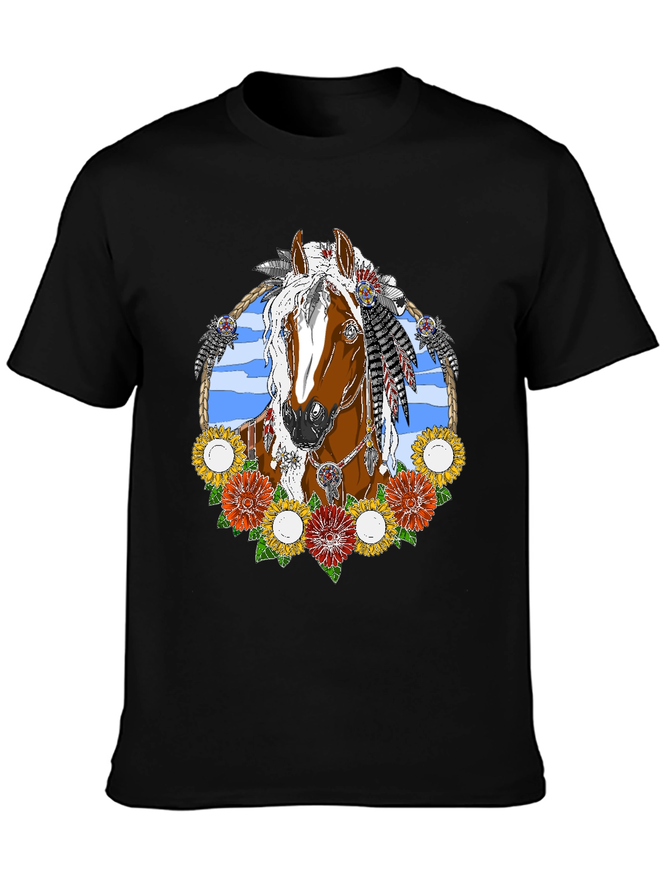 Horse and Flowers Graphic Tee
