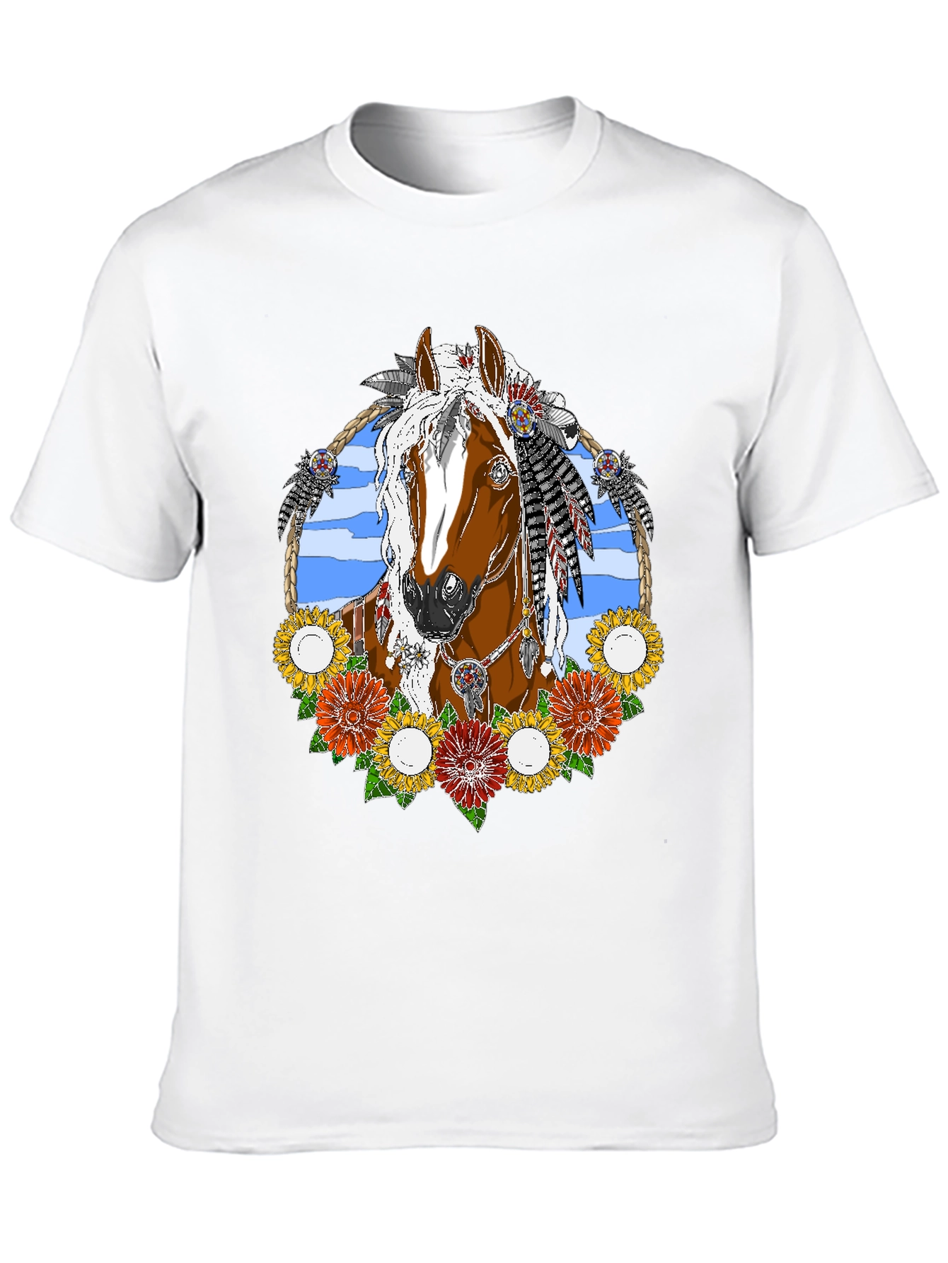 Horse and Flowers Graphic Tee