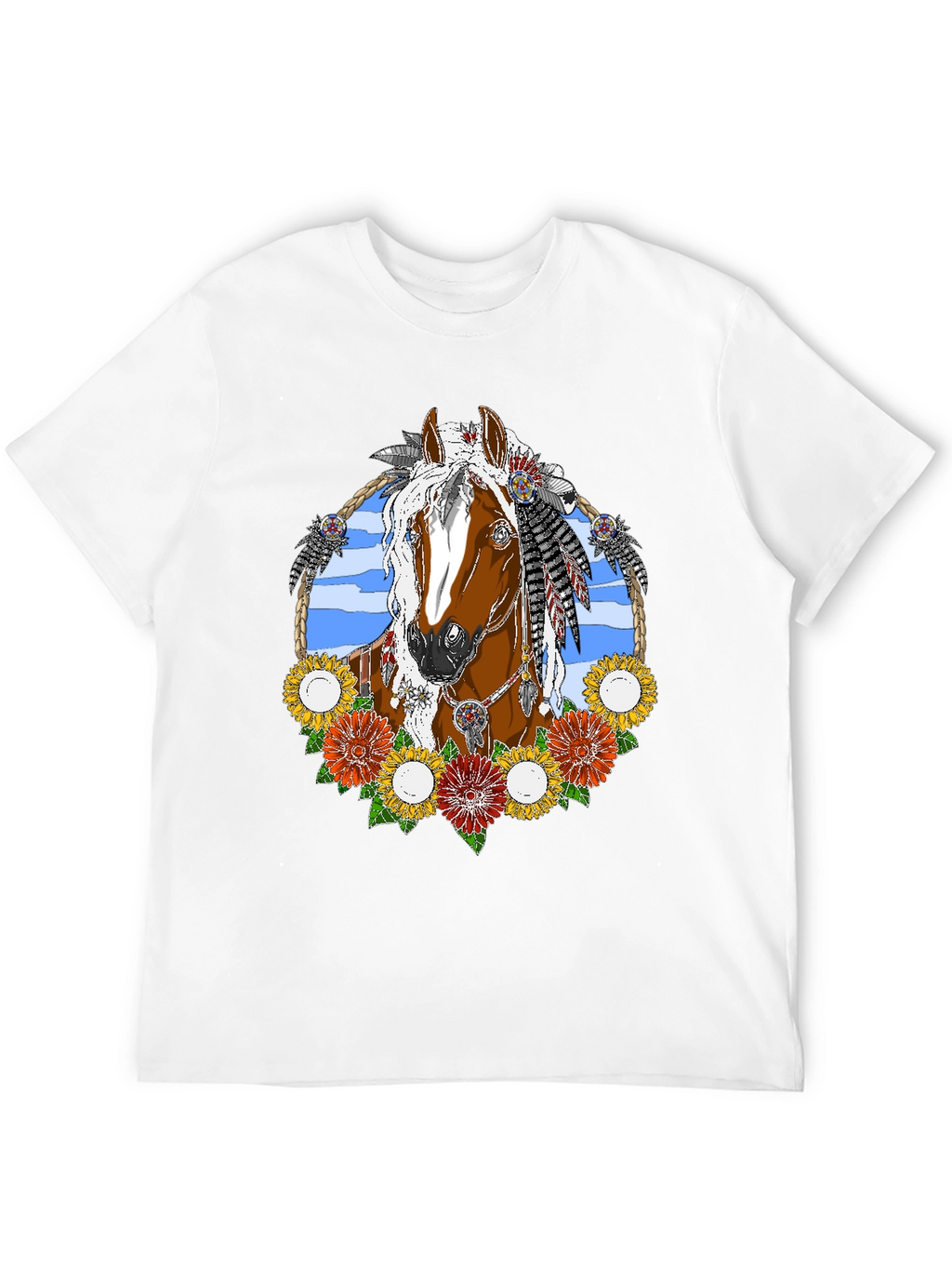 Horse and Flowers Graphic Tee