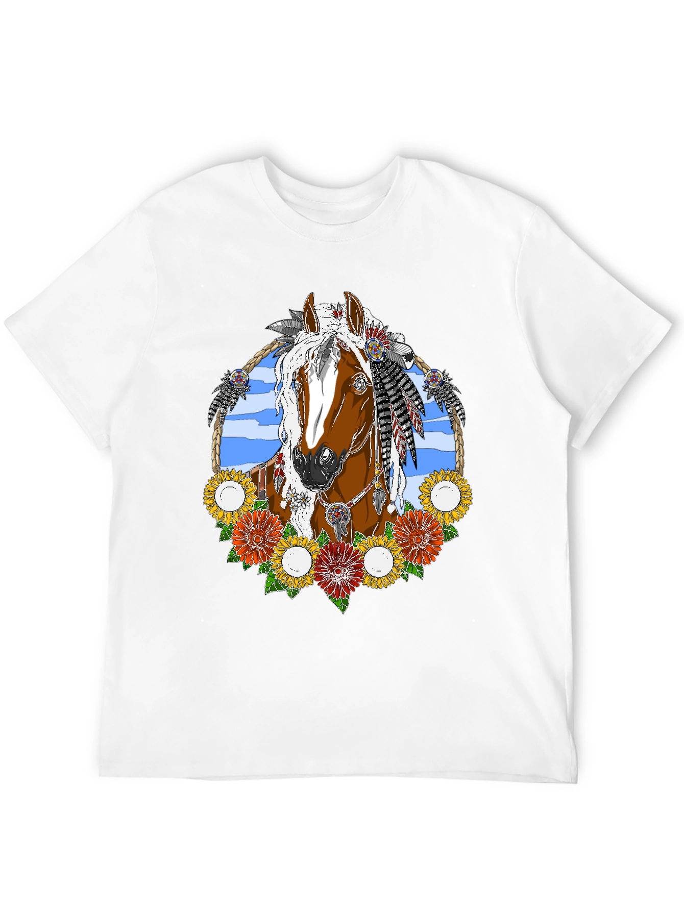 Horse and Flowers Graphic Tee