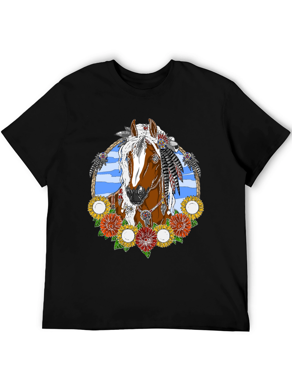 Horse and Flowers Graphic Tee