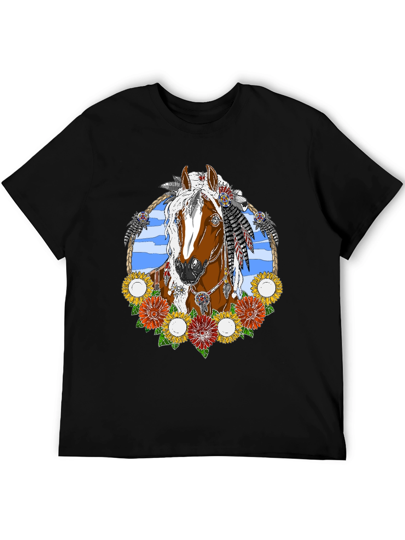Horse and Flowers Graphic Tee
