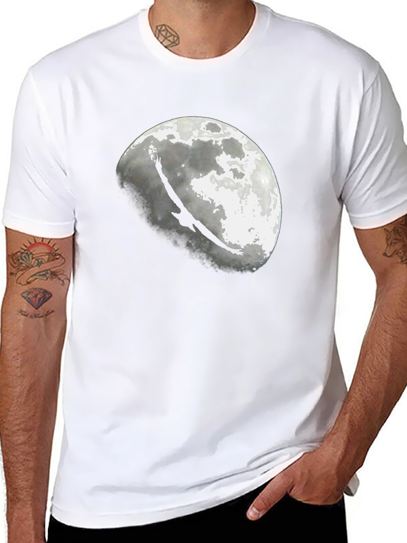 Eagle Moon Graphic T-Shirt - Black