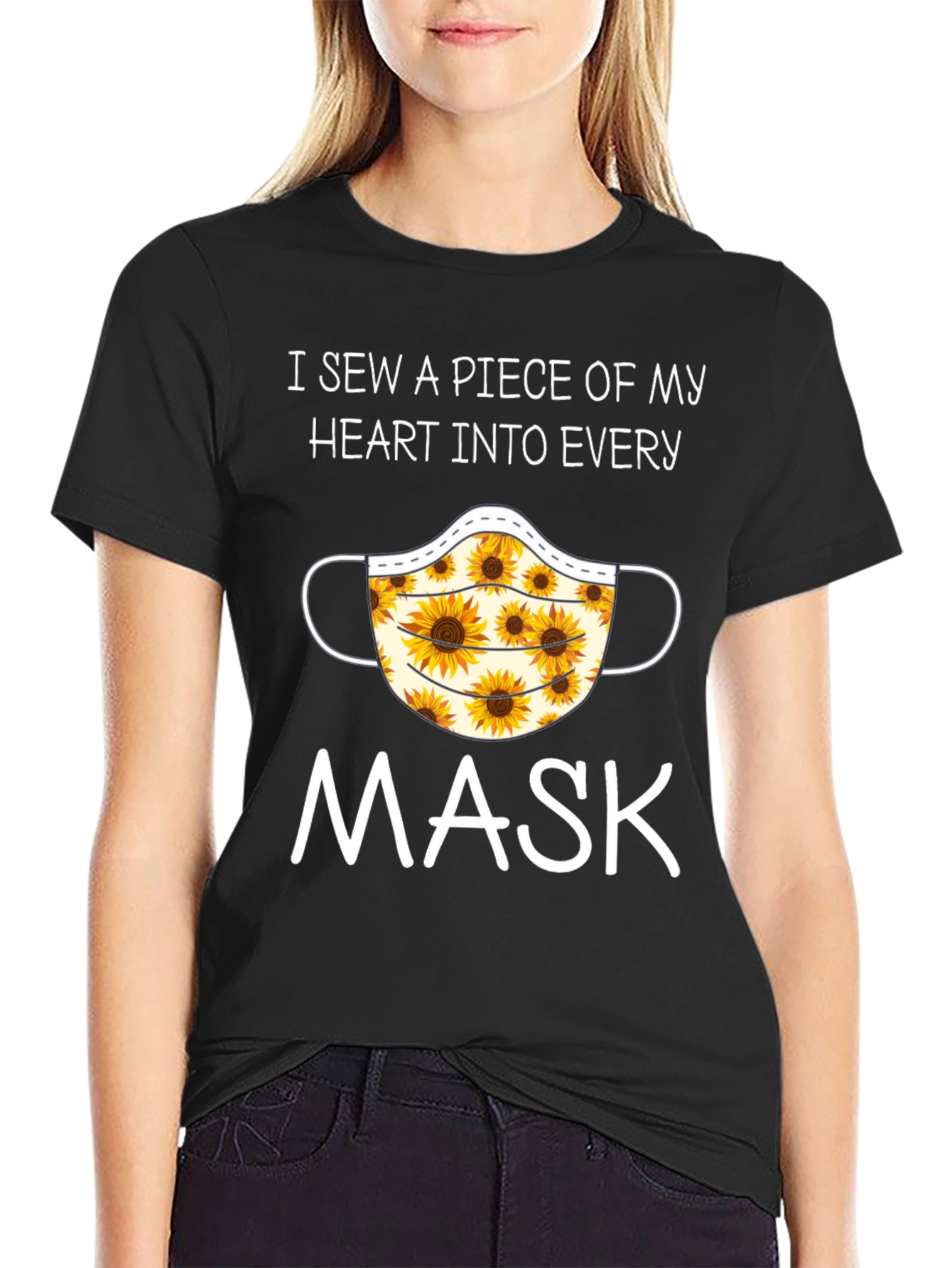 Sunflower Face Mask T-Shirt