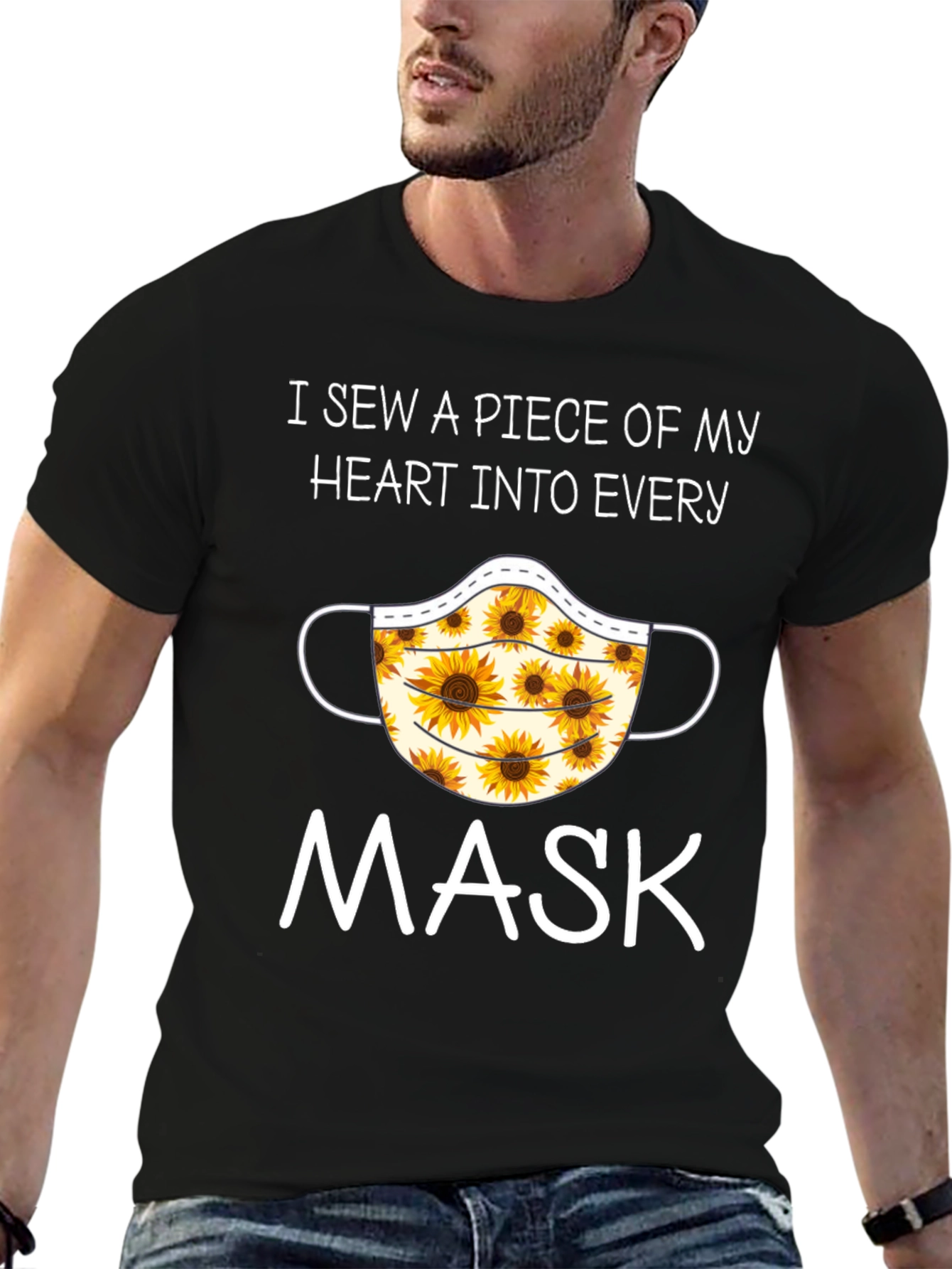Sunflower Face Mask T-Shirt