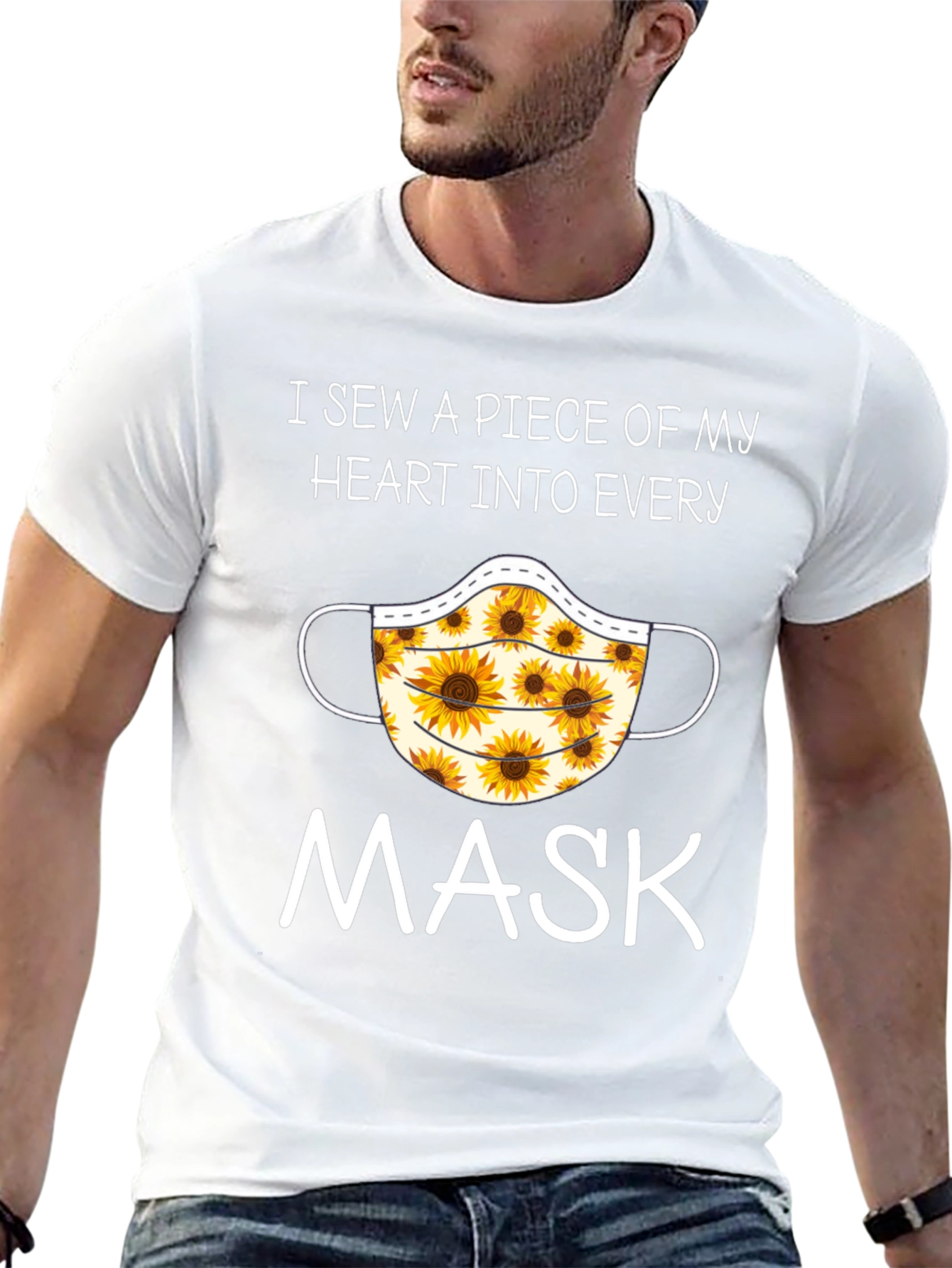 Sunflower Face Mask T-Shirt