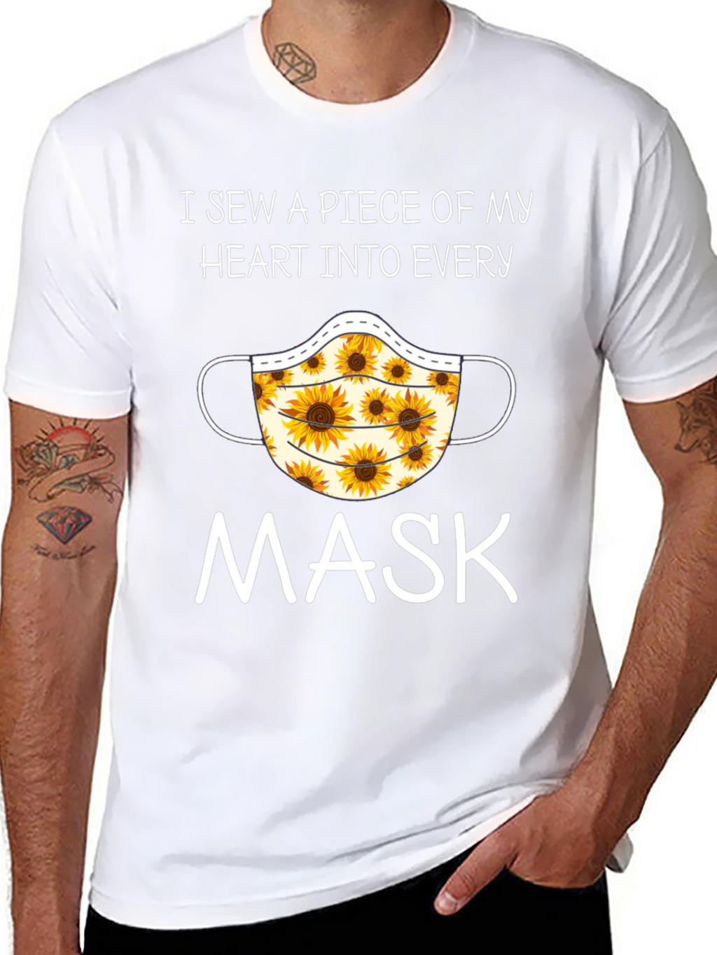 Sunflower Face Mask T-Shirt