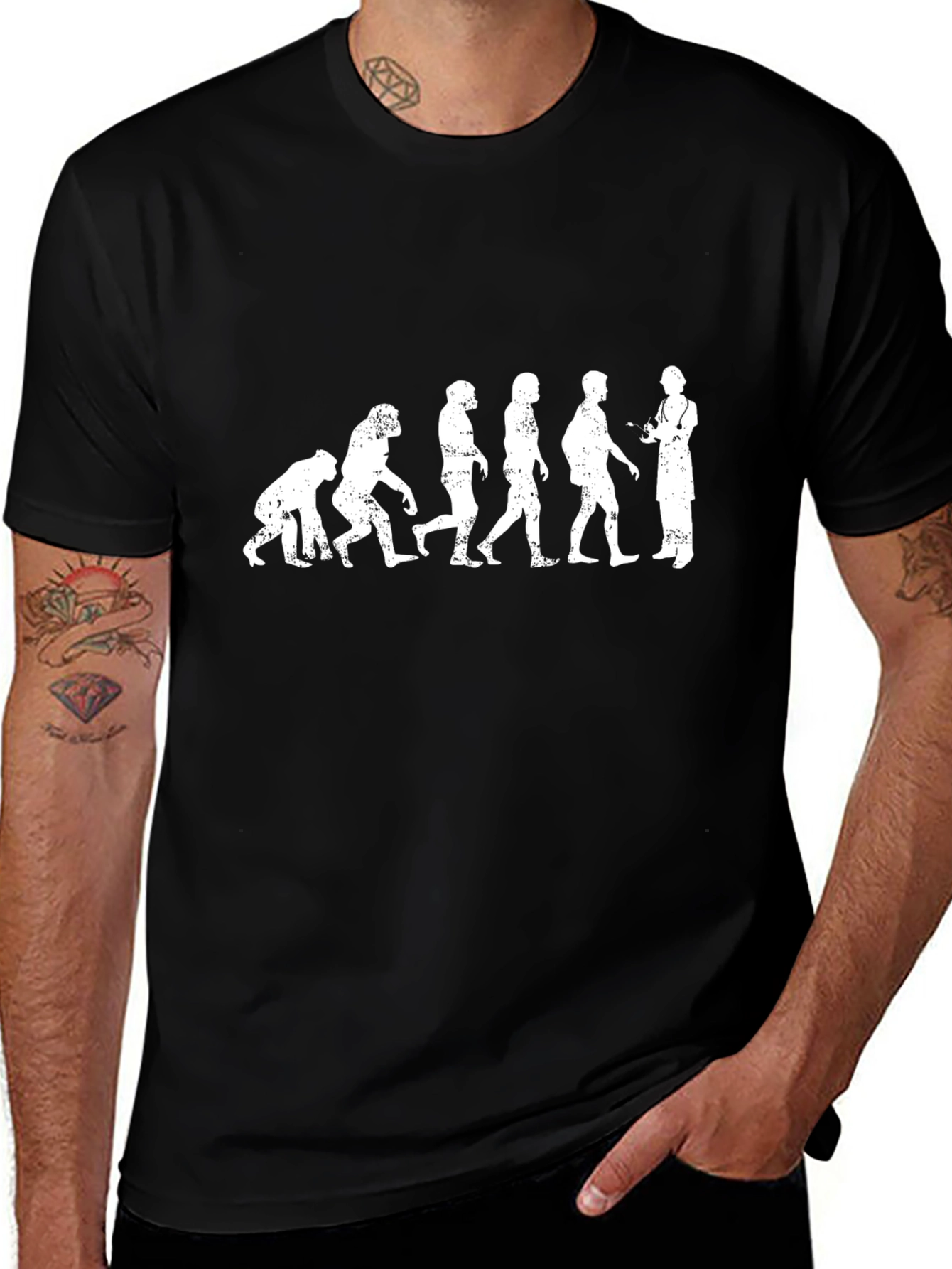 Evolution of Doctor Graphic Tee - Black