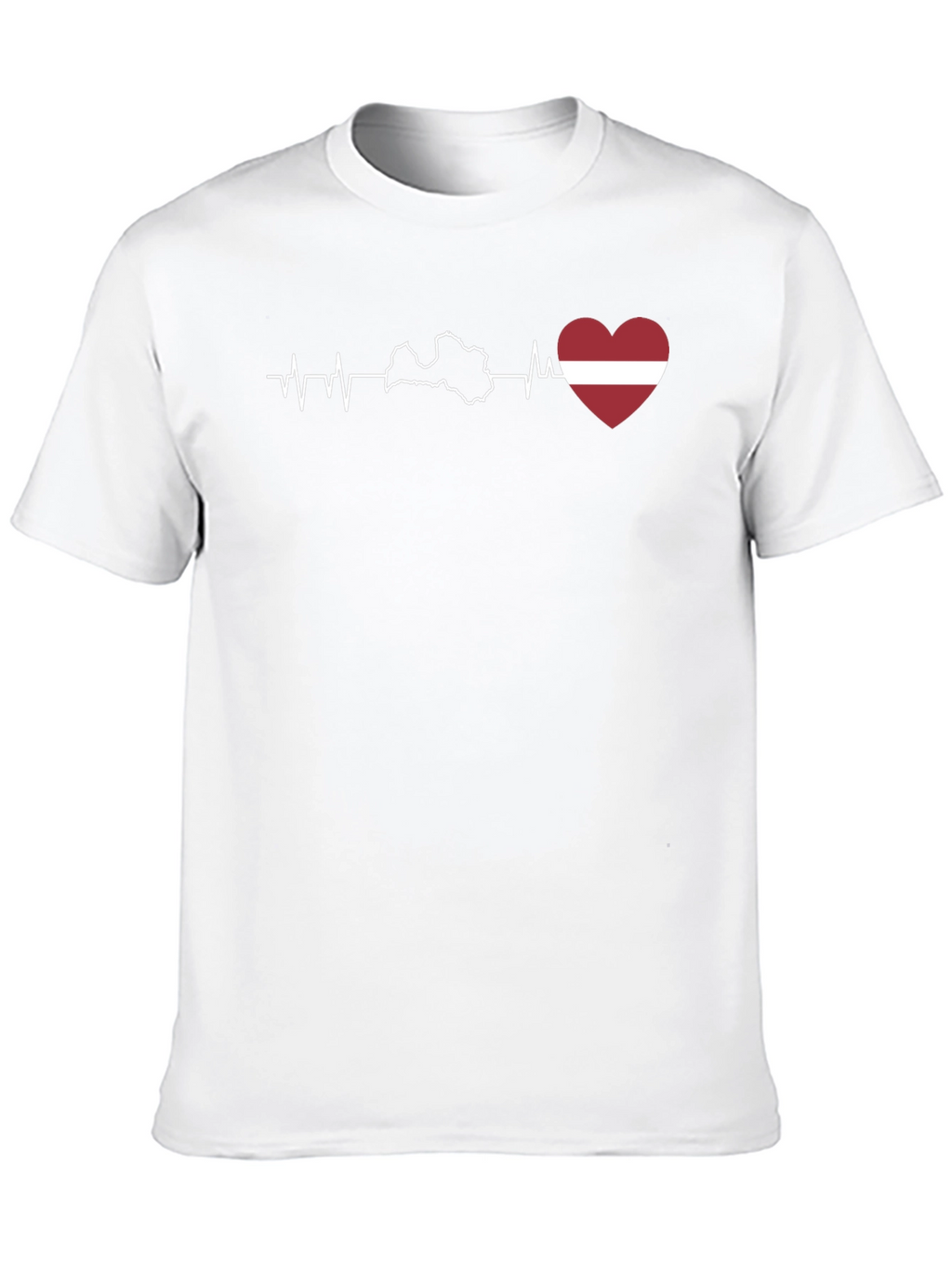 Latvia Heartbeat T-Shirt - Black Cotton Tee