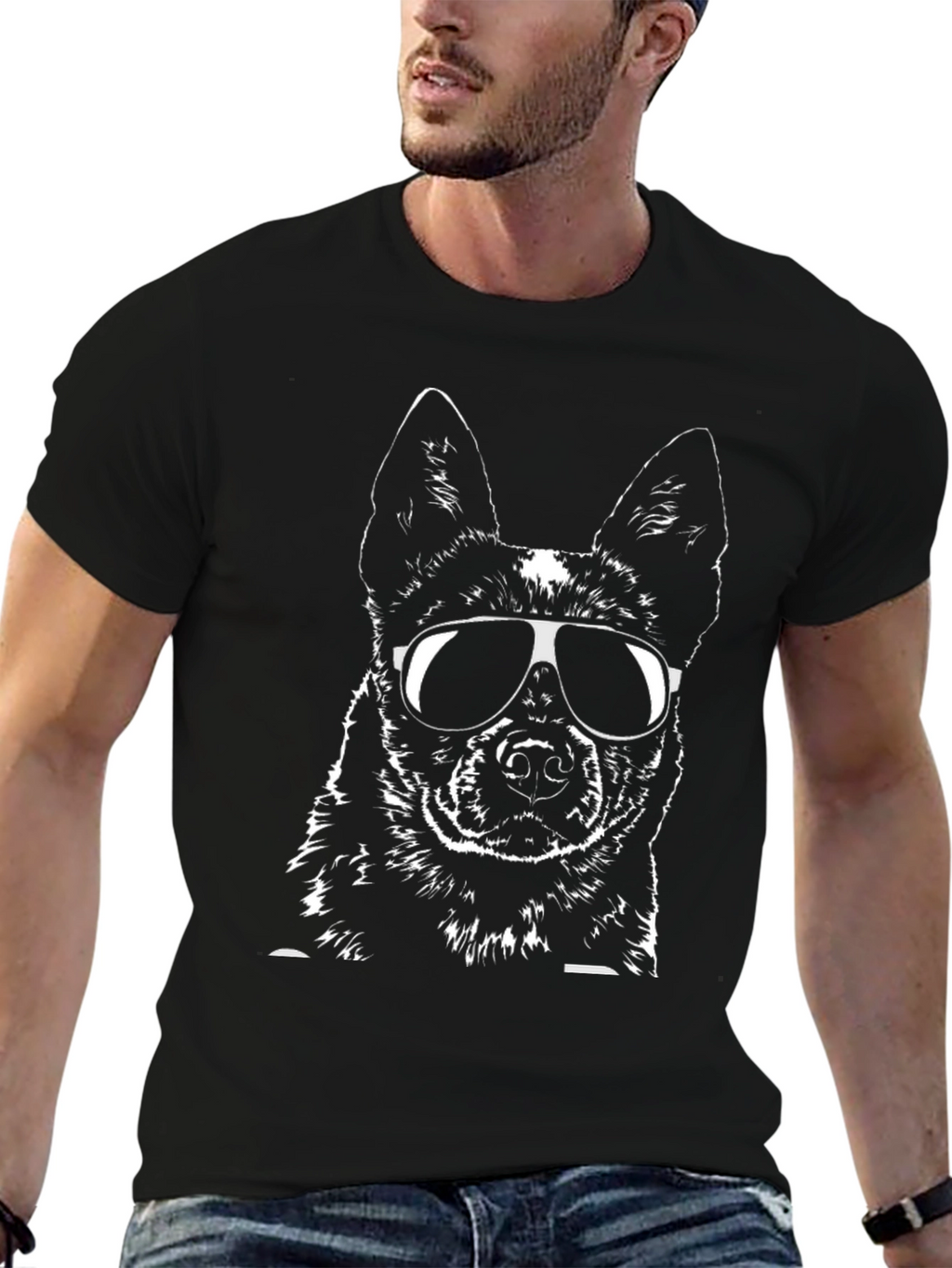 Cool Dog Graphic Tee - Black