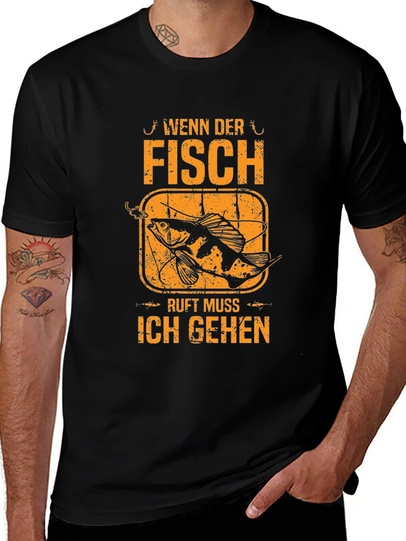 Fishing T-Shirt: Wenn Der Fisch Ruft Muss Ich Gehen