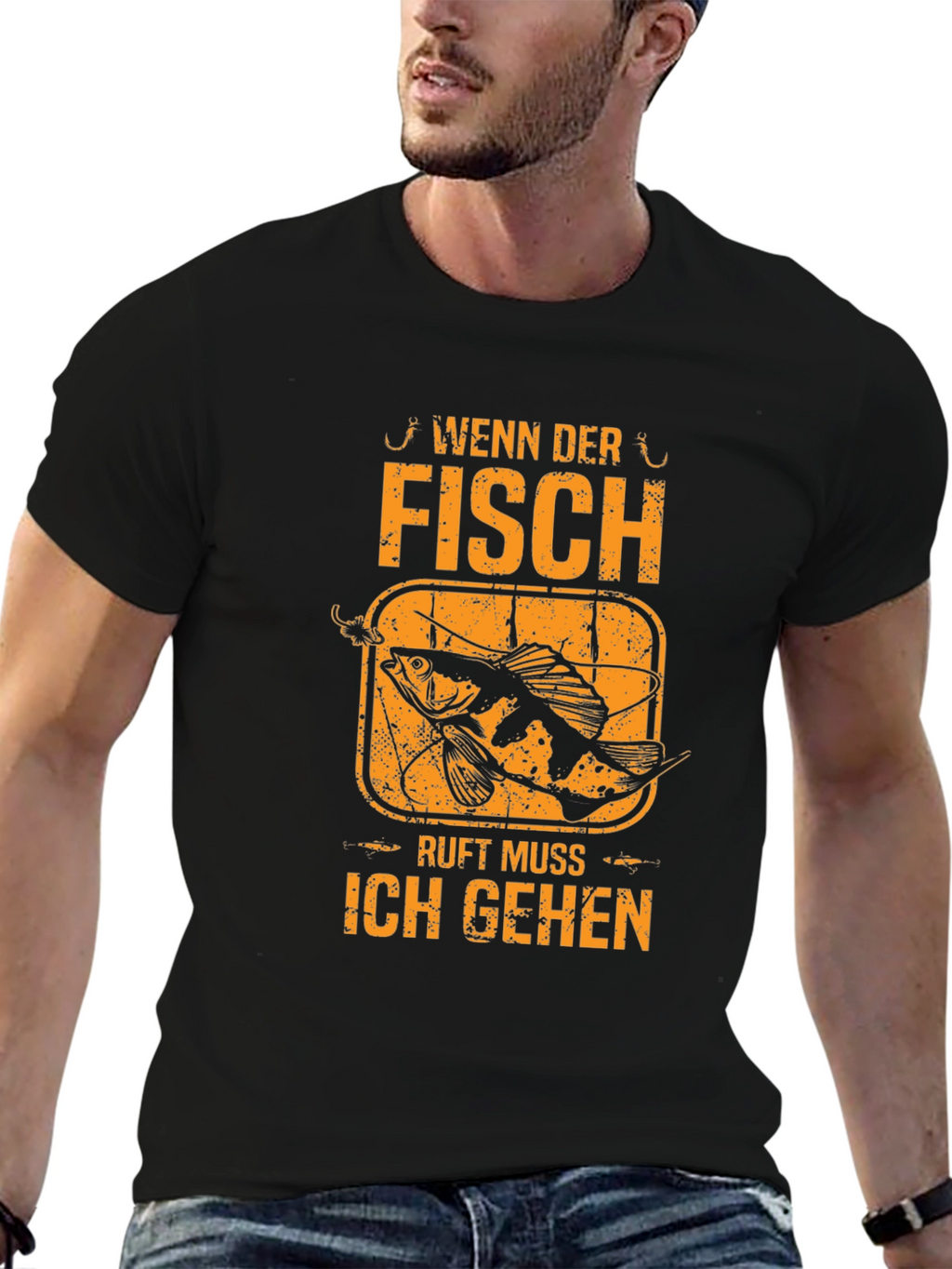 Fishing T-Shirt: Wenn Der Fisch Ruft Muss Ich Gehen