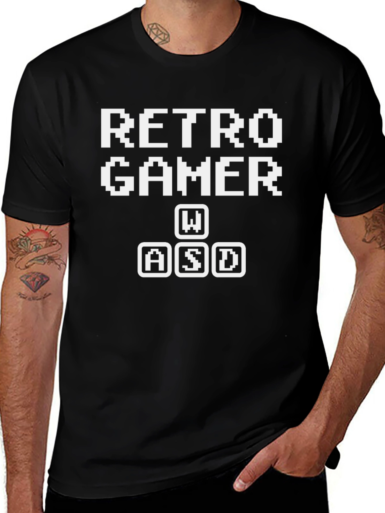 Retro Gamer WASD Keys Black T-Shirt