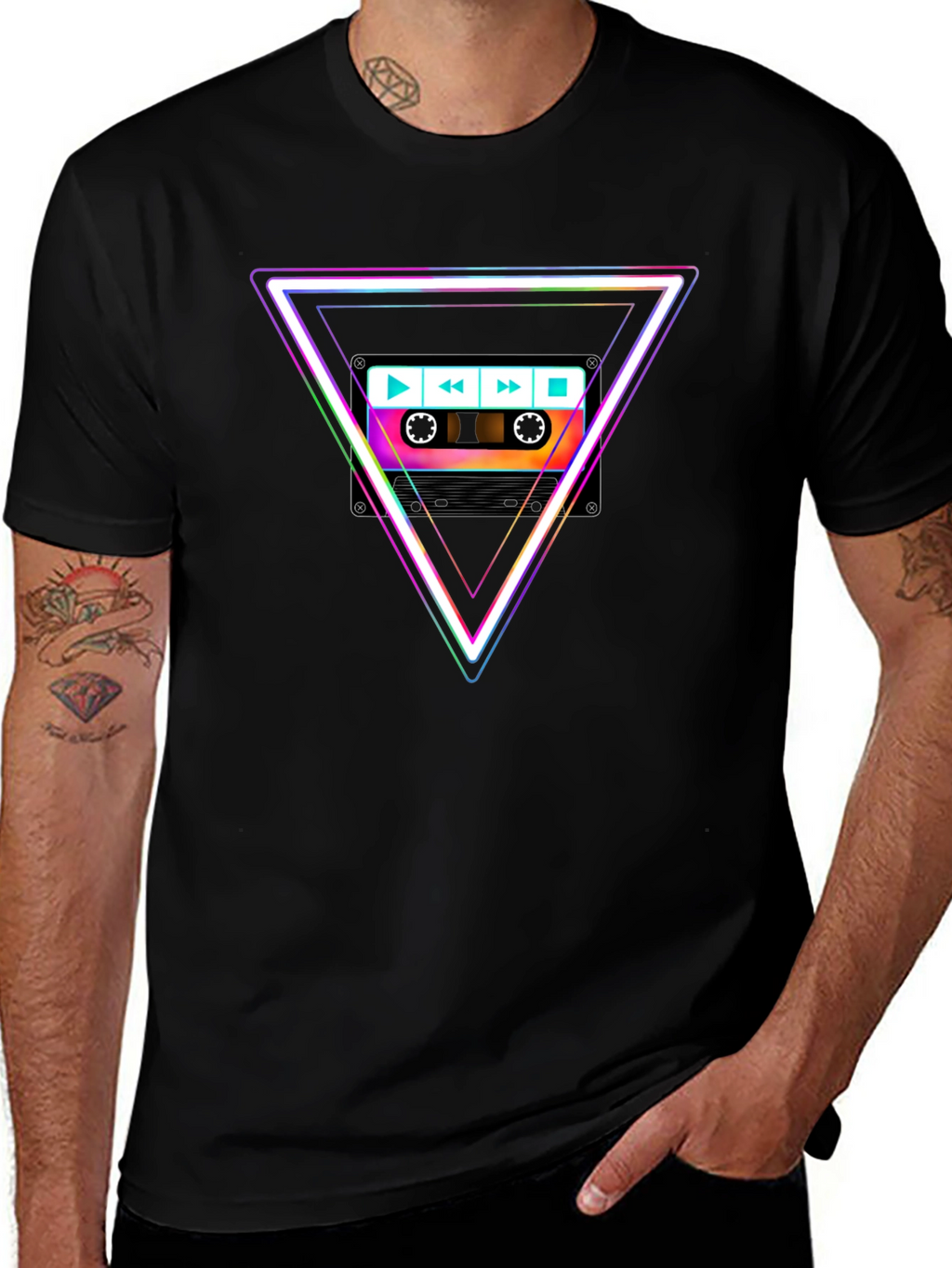Retro Cassette Triangle Graphic Tee