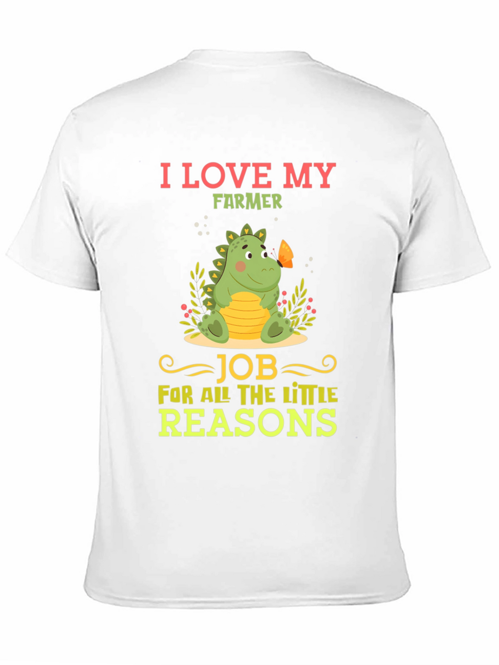 I Love My Farmer T-Shirt Cute Dinosaur Design