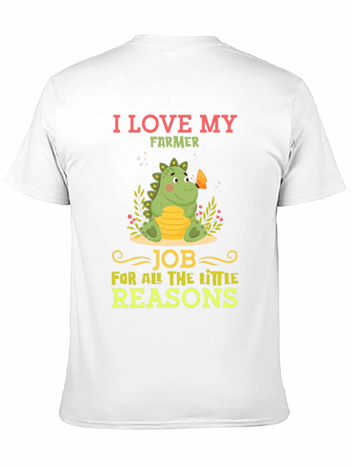 I Love My Farmer T-Shirt Cute Dinosaur Design