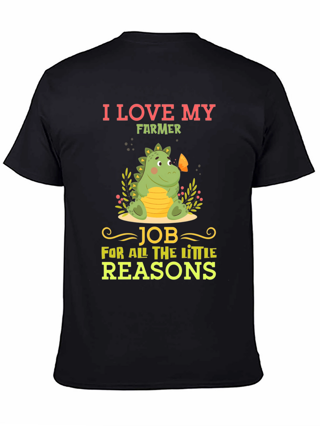 I Love My Farmer T-Shirt Cute Dinosaur Design
