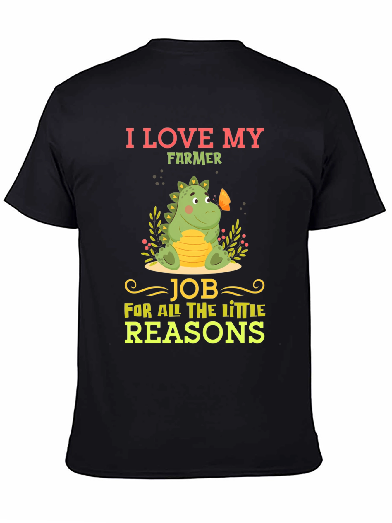 I Love My Farmer T-Shirt Cute Dinosaur Design