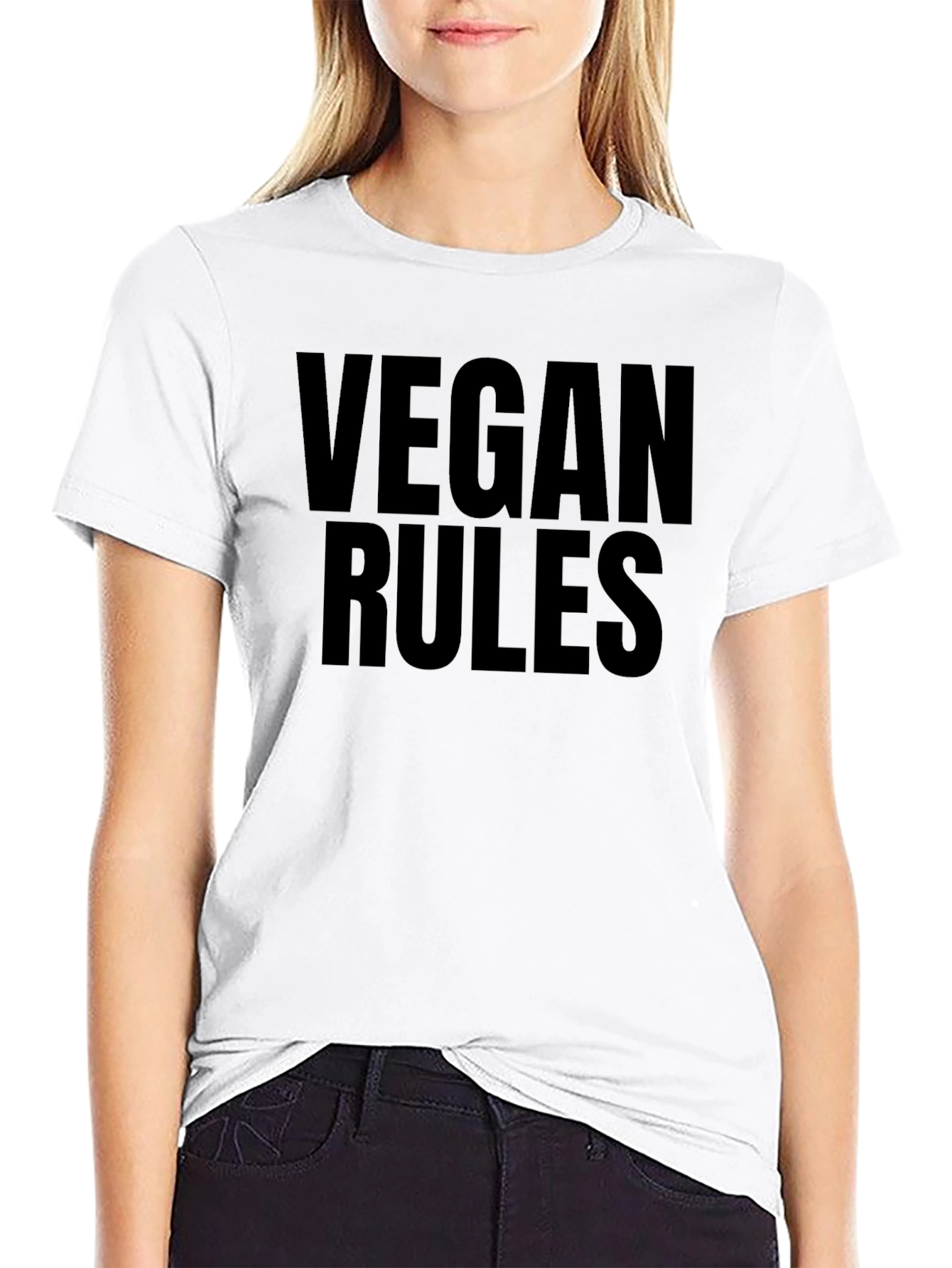 Vegan Rules Graphic T-Shirt - Bold Statement Tee
