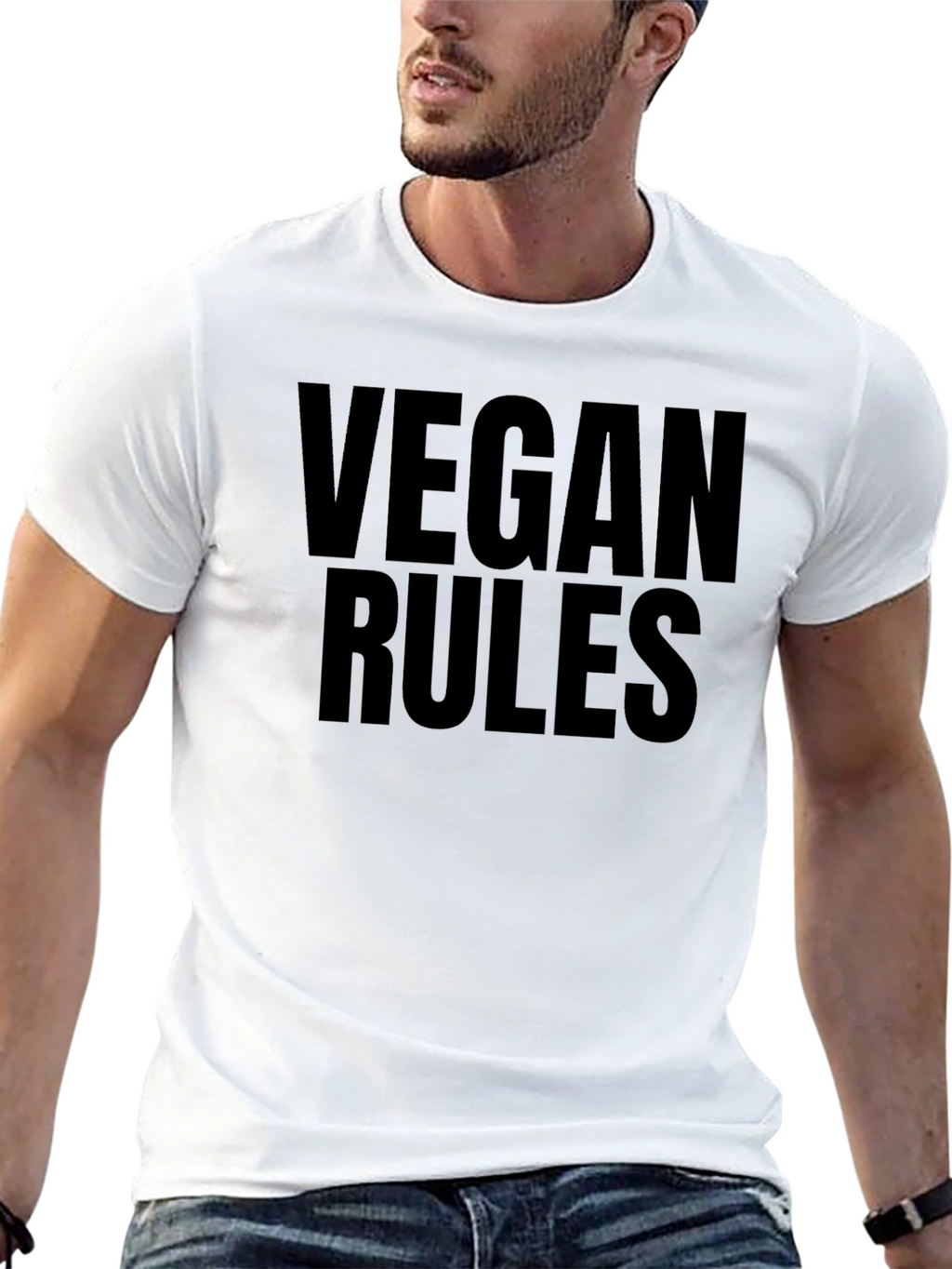 Vegan Rules Graphic T-Shirt - Bold Statement Tee