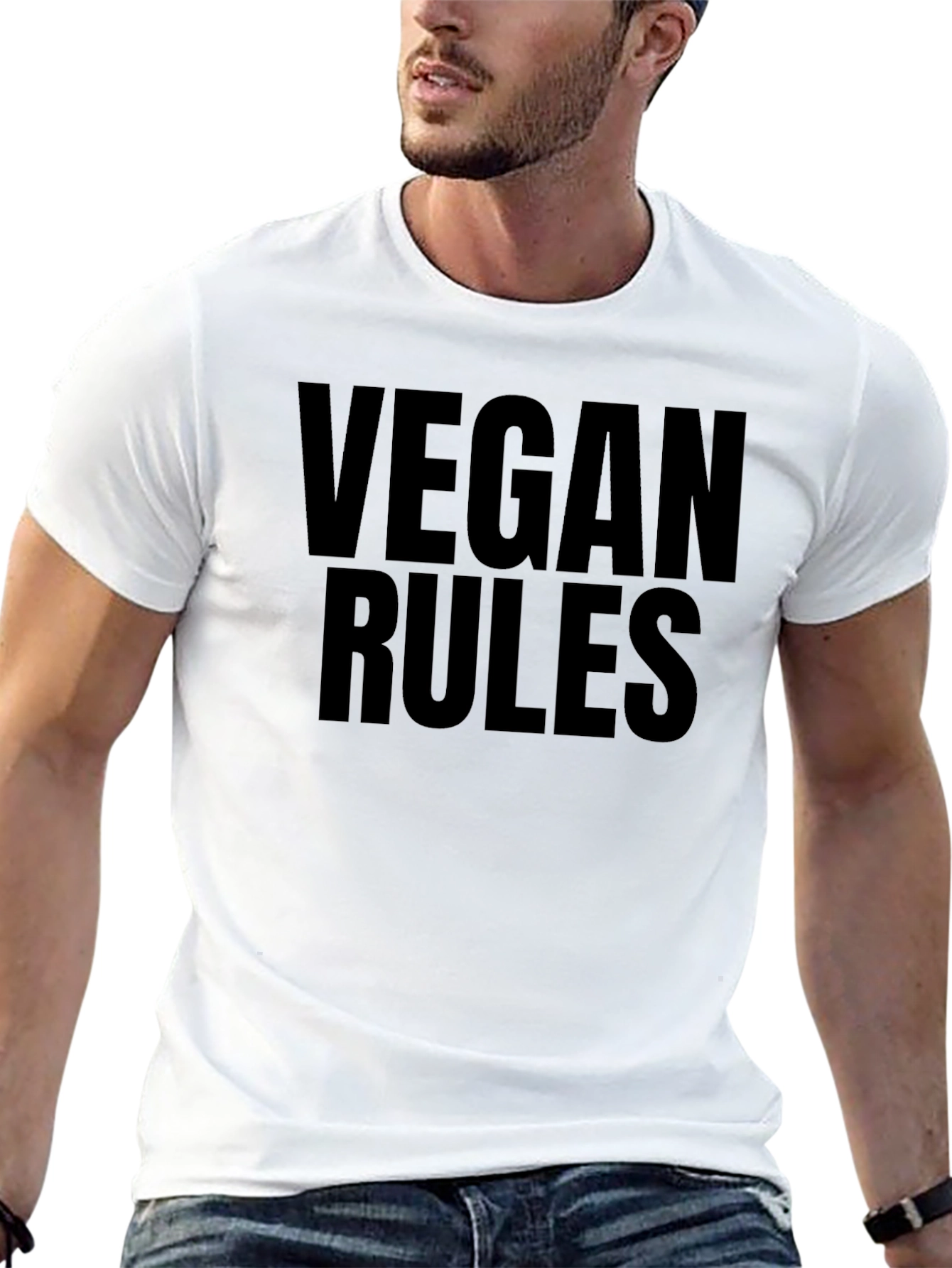 Vegan Rules Graphic T-Shirt - Bold Statement Tee