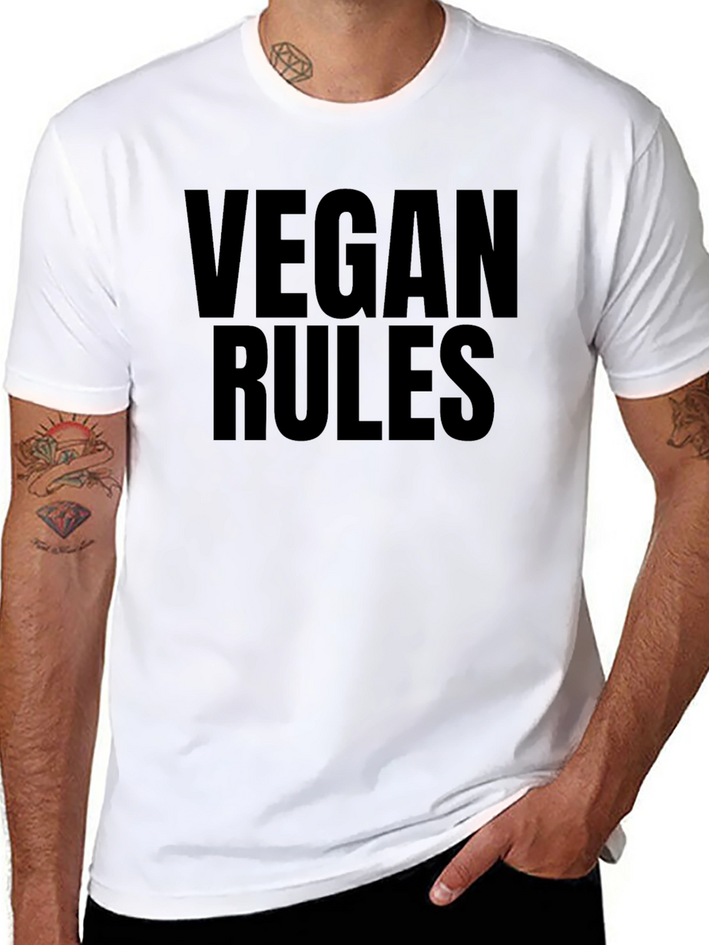 Vegan Rules Graphic T-Shirt - Bold Statement Tee