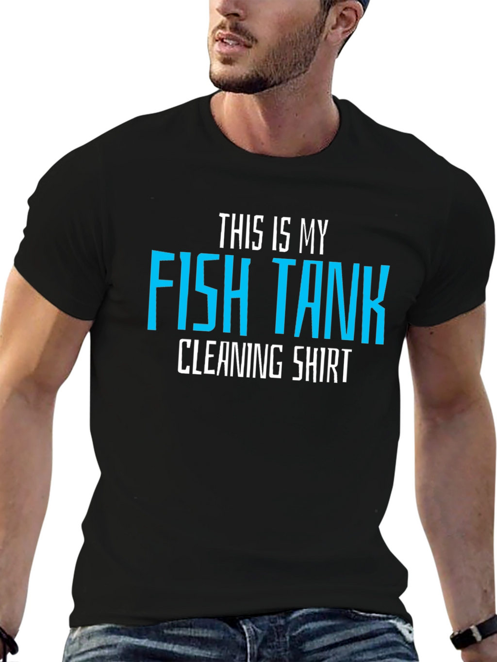 Funny Fish Tank Cleaning Shirt - Mens Black Tee