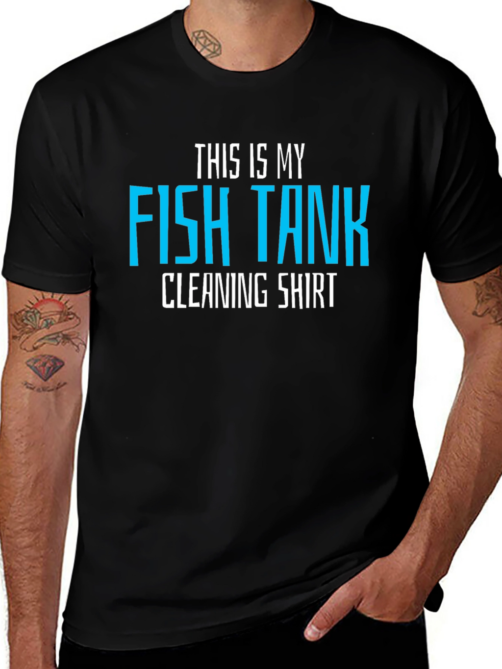 Funny Fish Tank Cleaning Shirt - Mens Black Tee