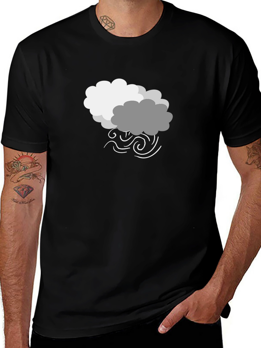 Stormy Weather Graphic Tee - Black Cotton