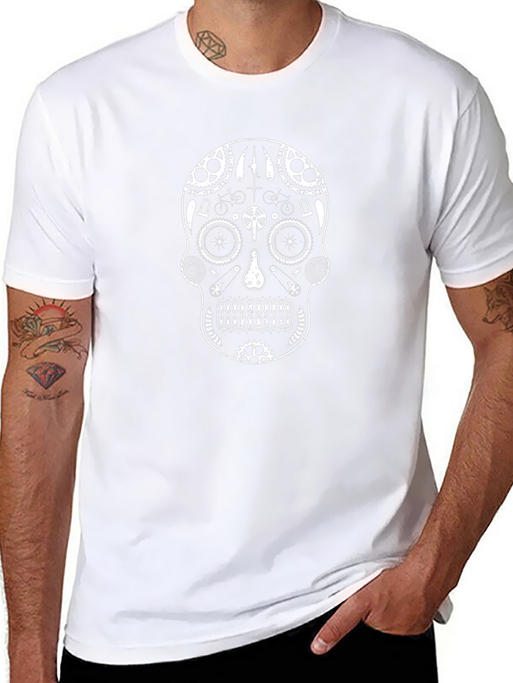 Black Biker Skull T-Shirt - Unique Design