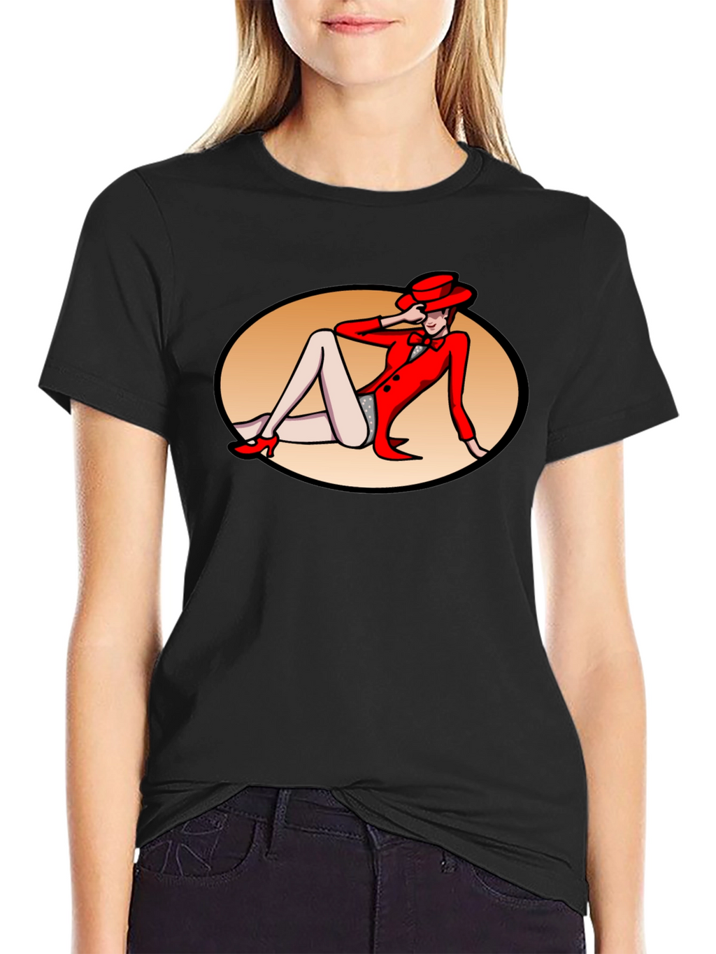Retro Cabaret Girl Graphic T-Shirt