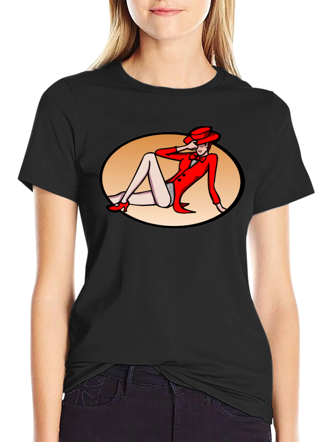 Retro Cabaret Girl Graphic T-Shirt