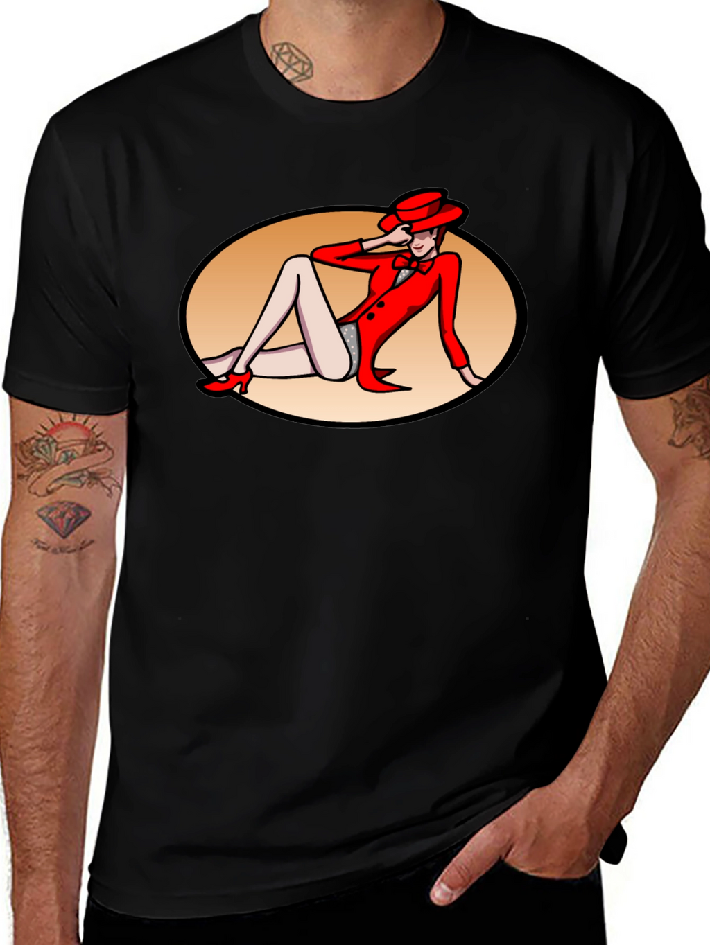 Retro Cabaret Girl Graphic T-Shirt
