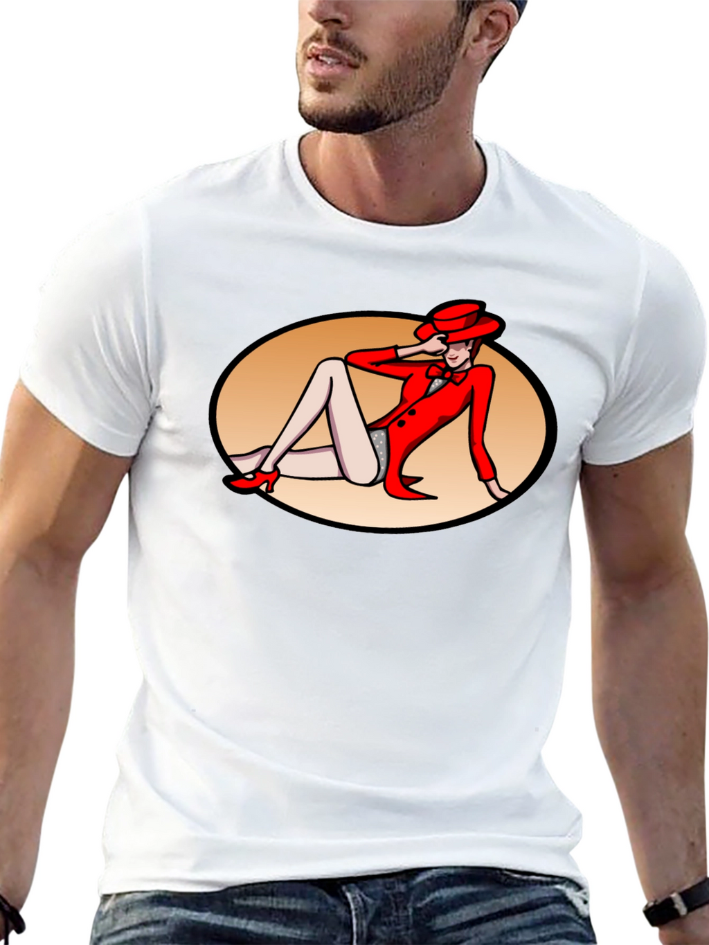 Retro Cabaret Girl Graphic T-Shirt