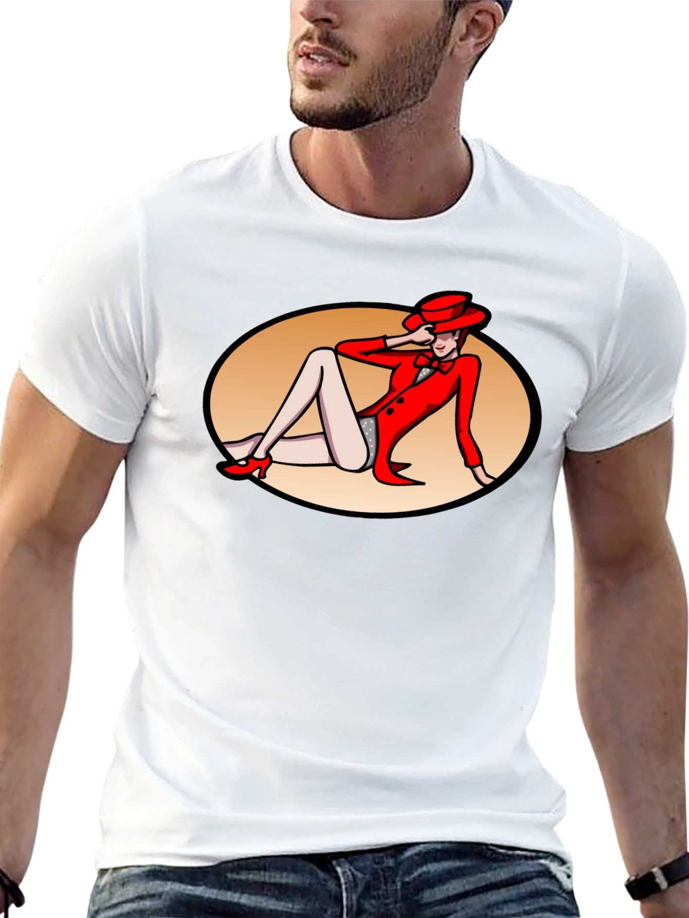 Retro Cabaret Girl Graphic T-Shirt