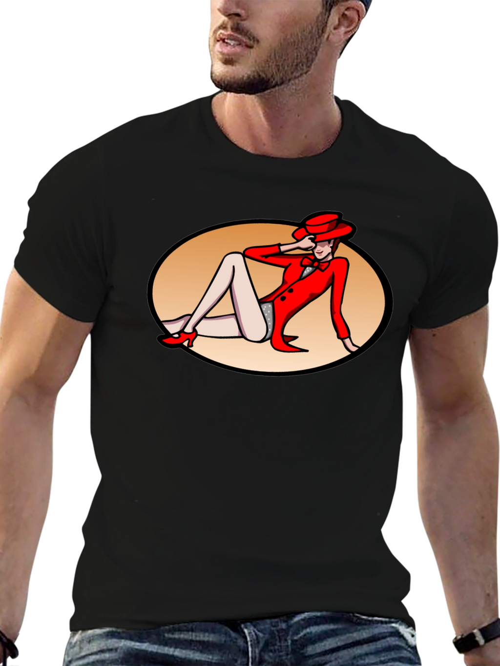 Retro Cabaret Girl Graphic T-Shirt