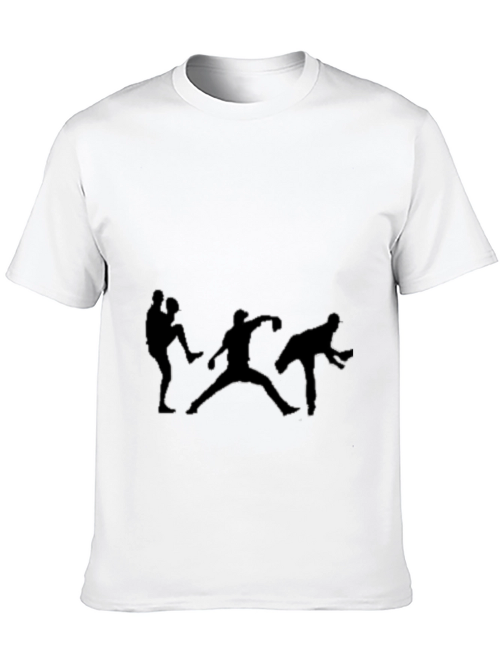 Baseball Player Silhouette Black T-Shirt