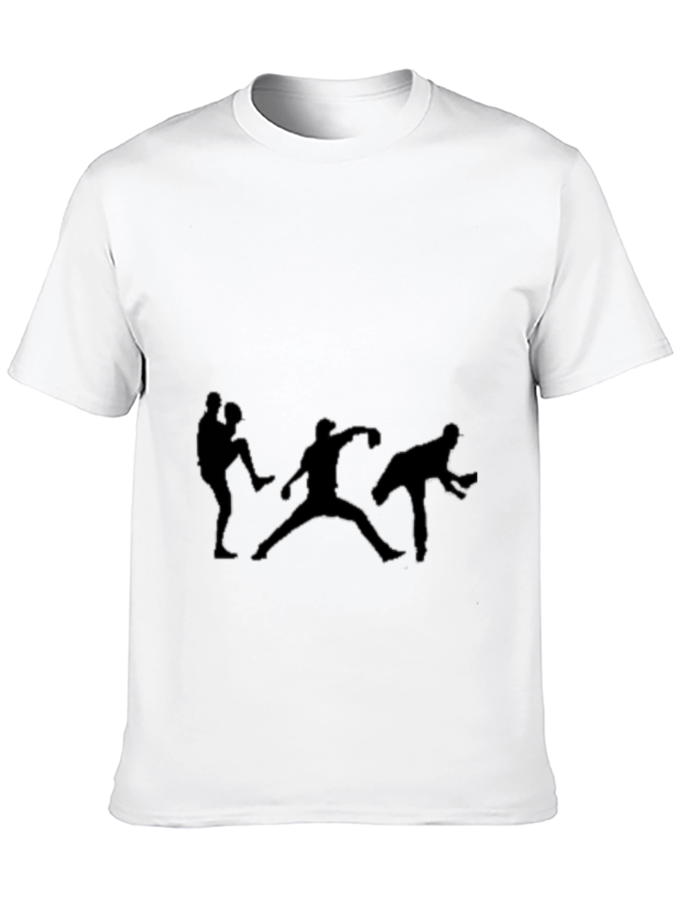 Baseball Player Silhouette Black T-Shirt