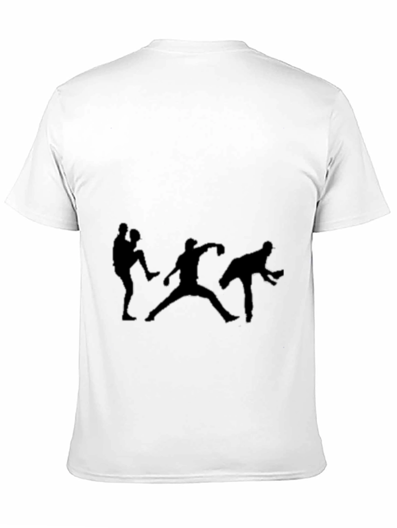Baseball Player Silhouette Black T-Shirt