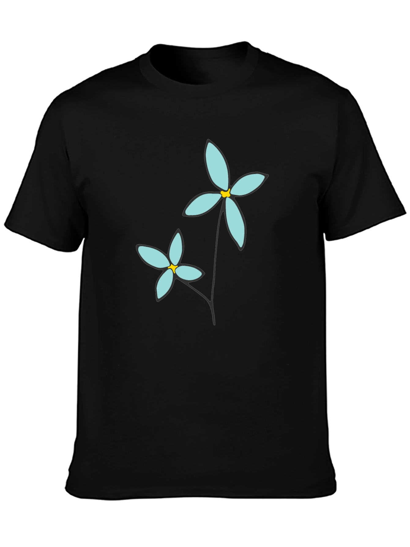 Floral Graphic Print Crew Neck T-Shirt