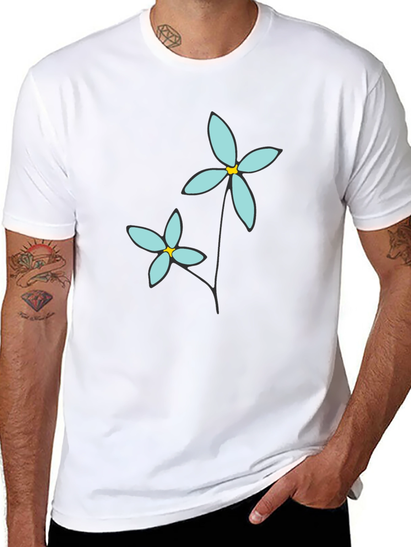 Floral Graphic Print Crew Neck T-Shirt