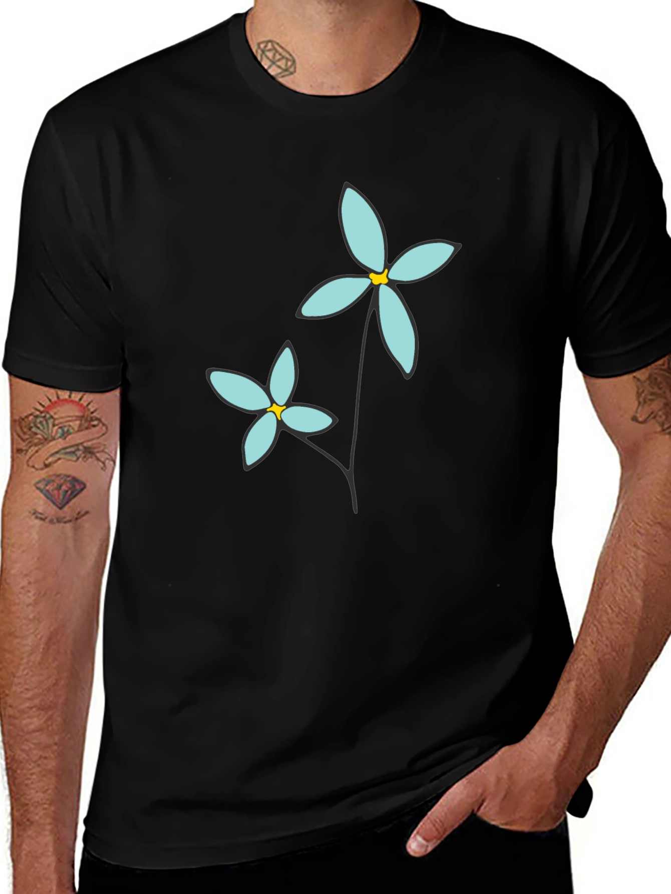 Floral Graphic Print Crew Neck T-Shirt