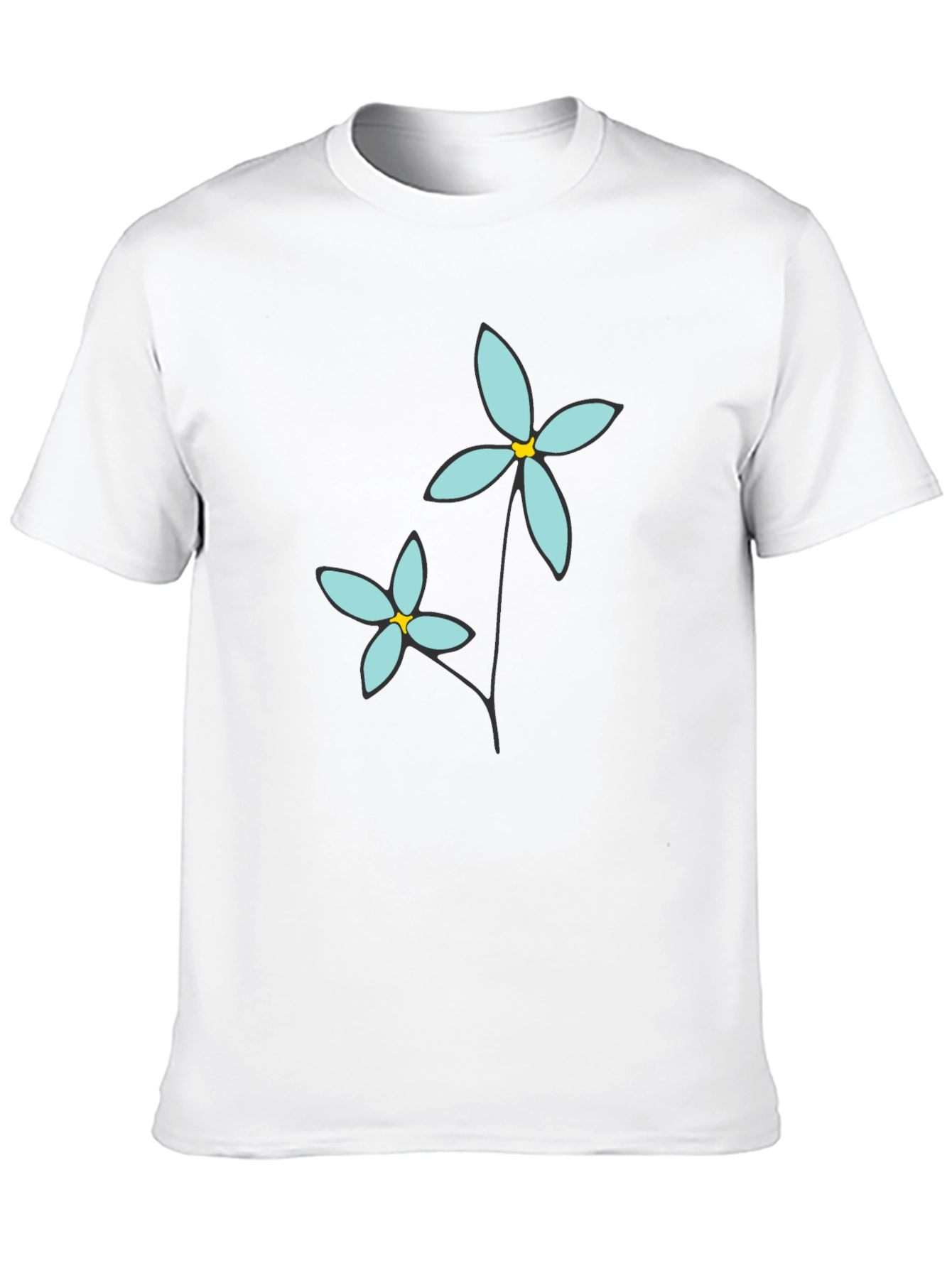 Floral Graphic Print Crew Neck T-Shirt