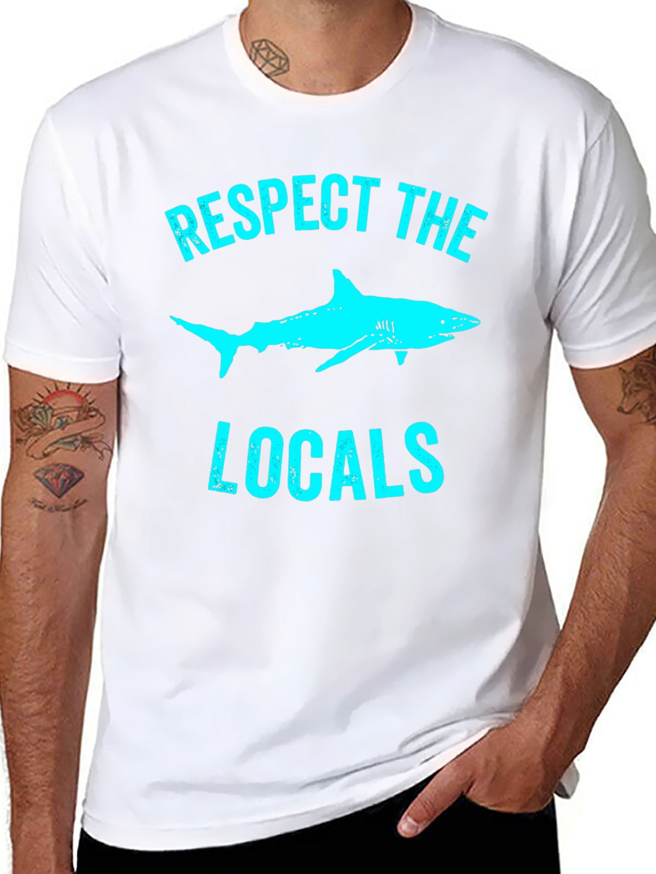 Respect the Locals Shark Graphic Tee - Black