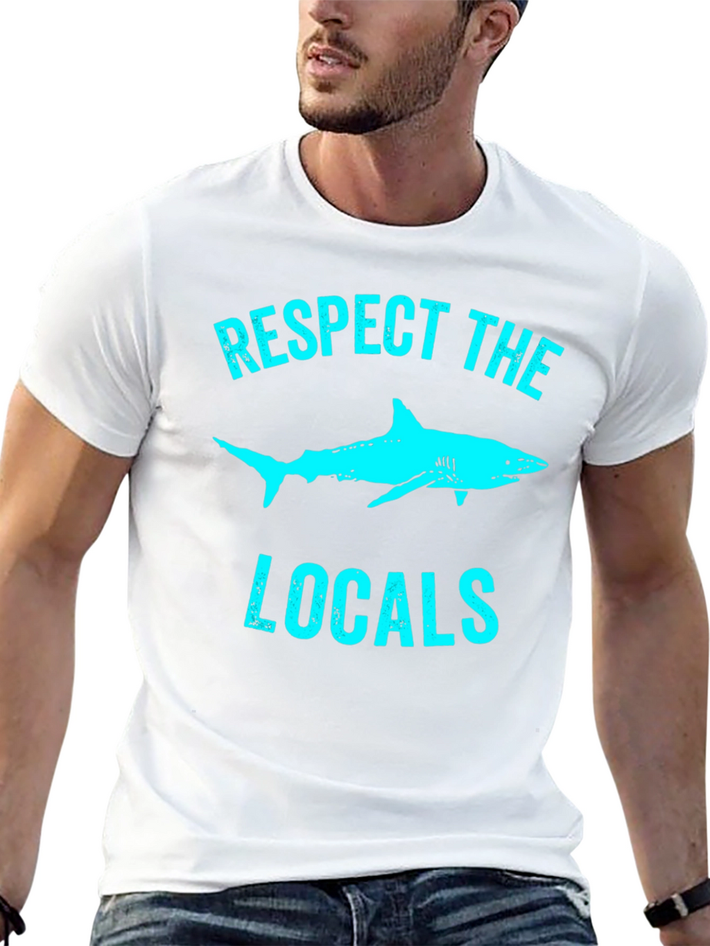 Respect the Locals Shark Graphic Tee - Black
