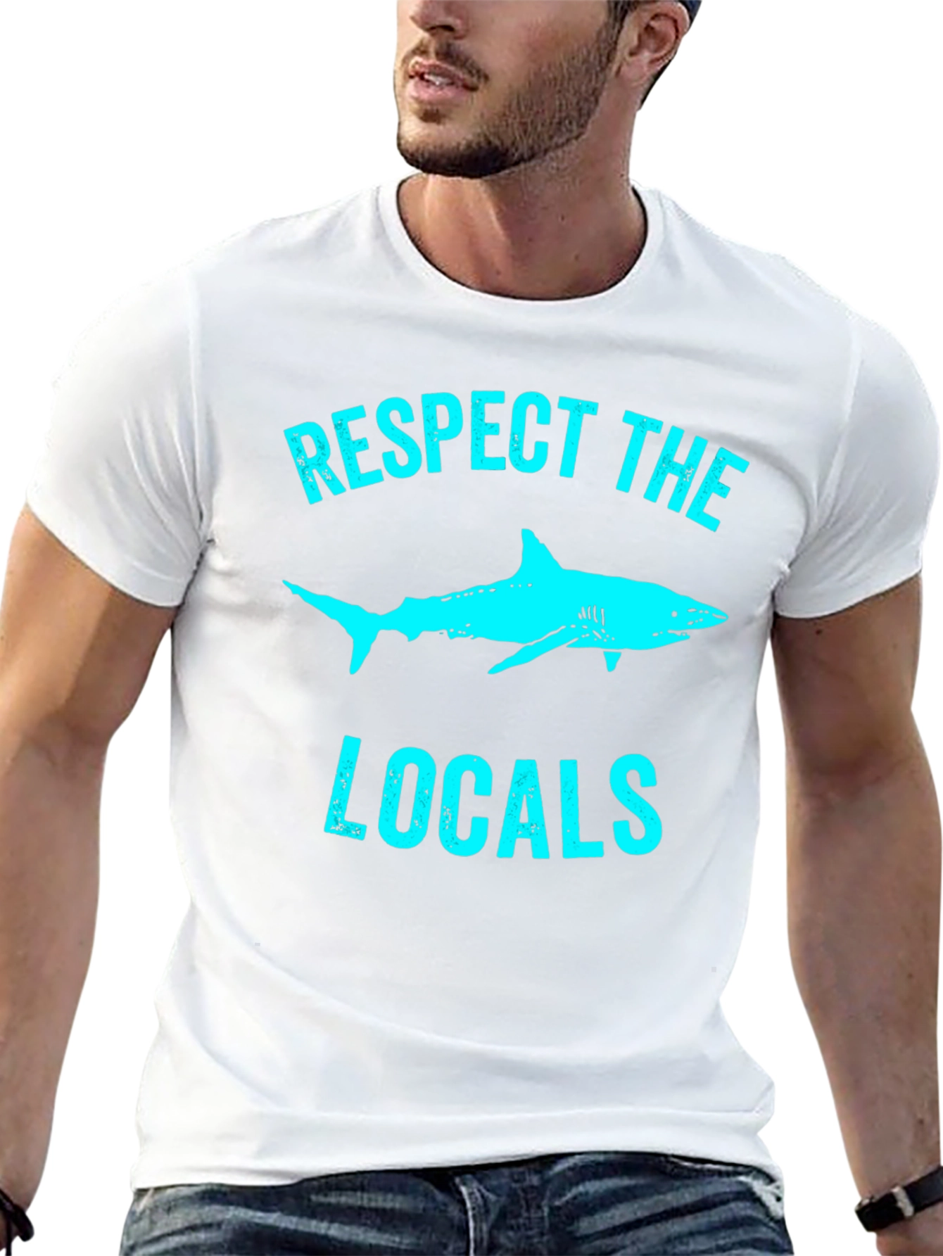 Respect the Locals Shark Graphic Tee - Black
